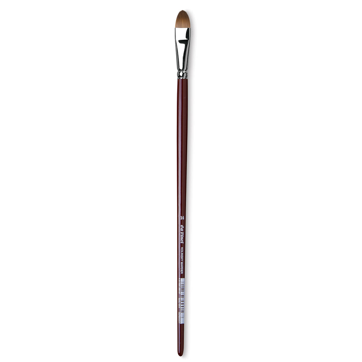Da Vinci Kolinsky Red Oil Sable Brush - Filbert, Long Handle, Size 14