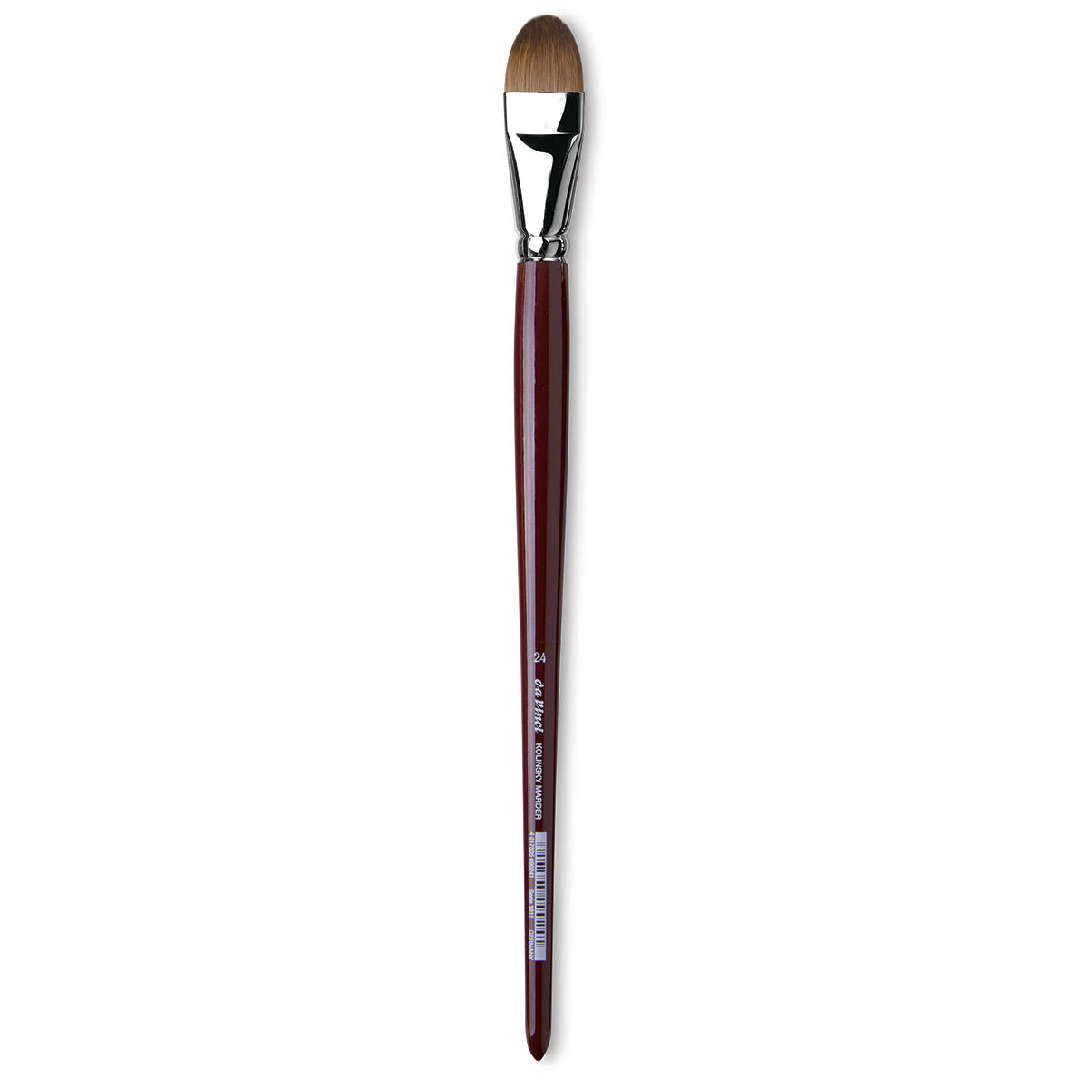Da Vinci Kolinsky Red Oil Sable Brush - Filbert, Long Handle, Size 24