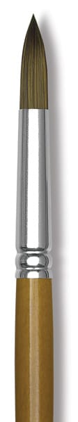 Isabey Isacryl Synthetic Brushes - Closeup of Round brush shown upright