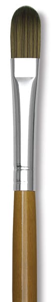 Isabey Isacryl Synthetic Brushes - Closeup of Filbert brush shown upright