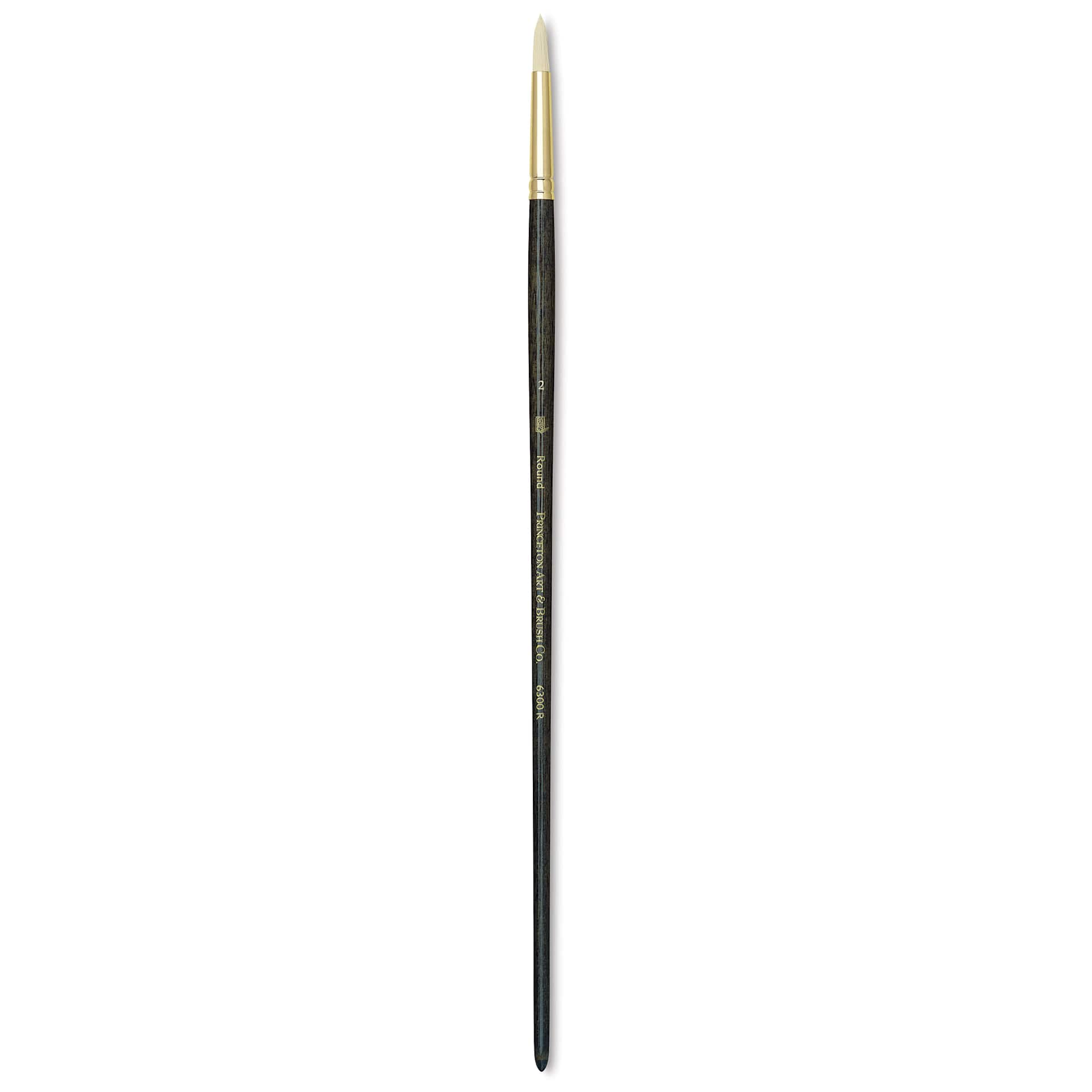 Princeton Series 6300 Dakota Synthetic Bristle Brush - Round, Long Handle, Size 2