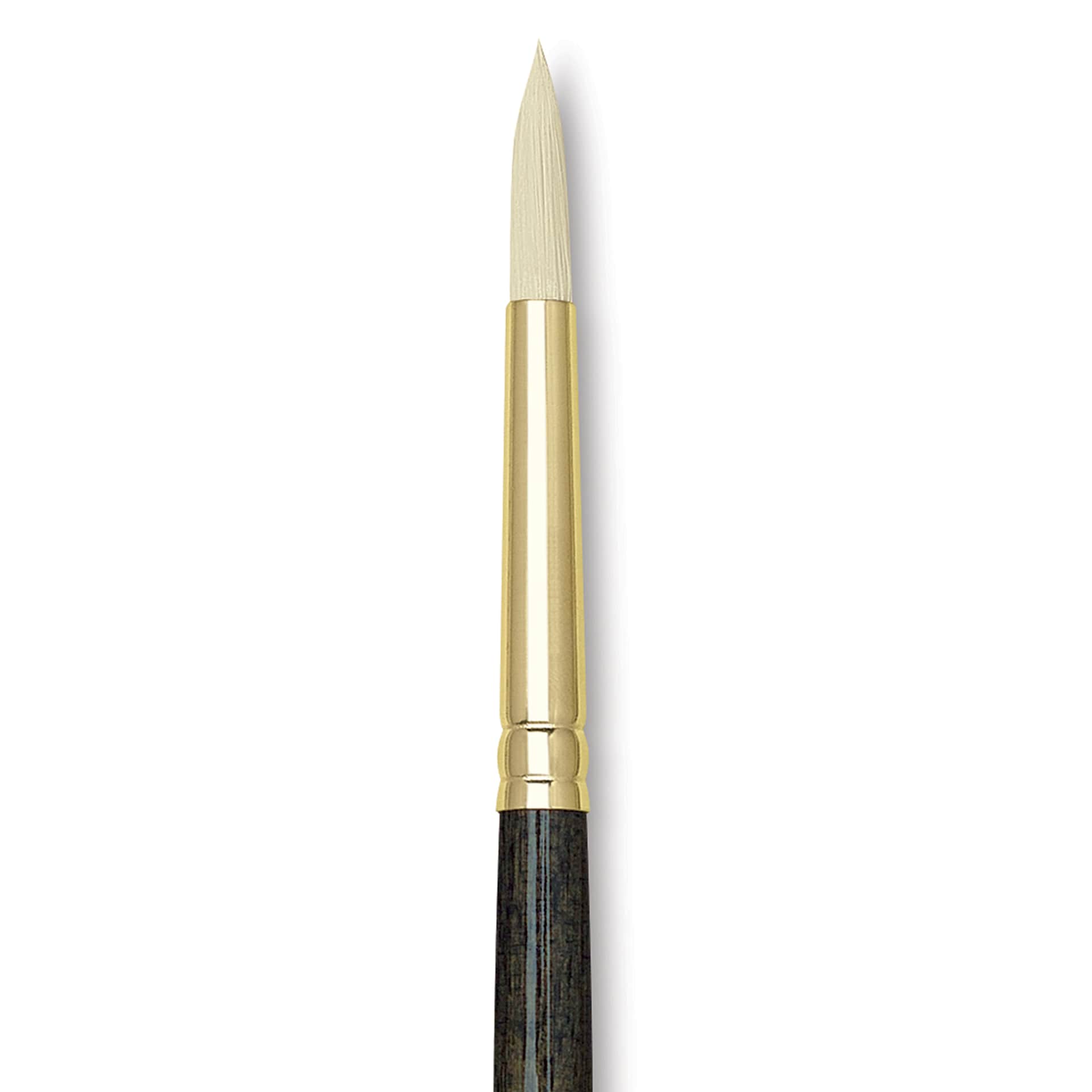 Princeton Series 6300 Dakota Synthetic Bristle Brush - Round, Long Handle, Size 4, close up