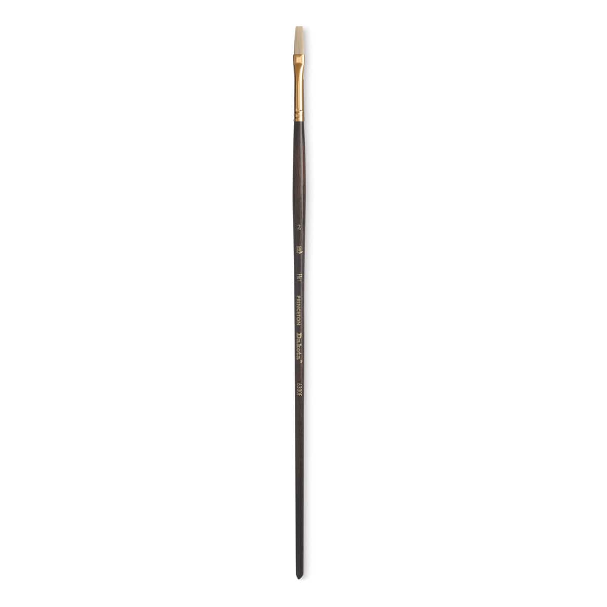 Princeton Series 6300 Dakota Synthetic Bristle Brush - Flat, Long Handle, Size 2