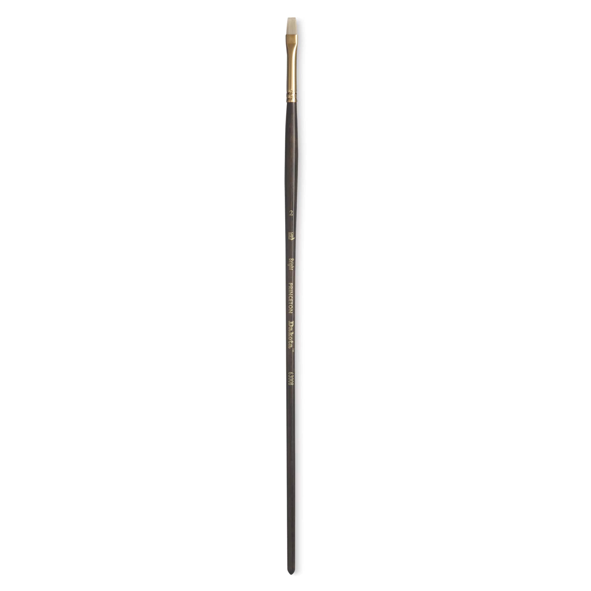 Princeton Series 6300 Dakota Synthetic Bristle Brush - Bright, Long Handle, Size 2