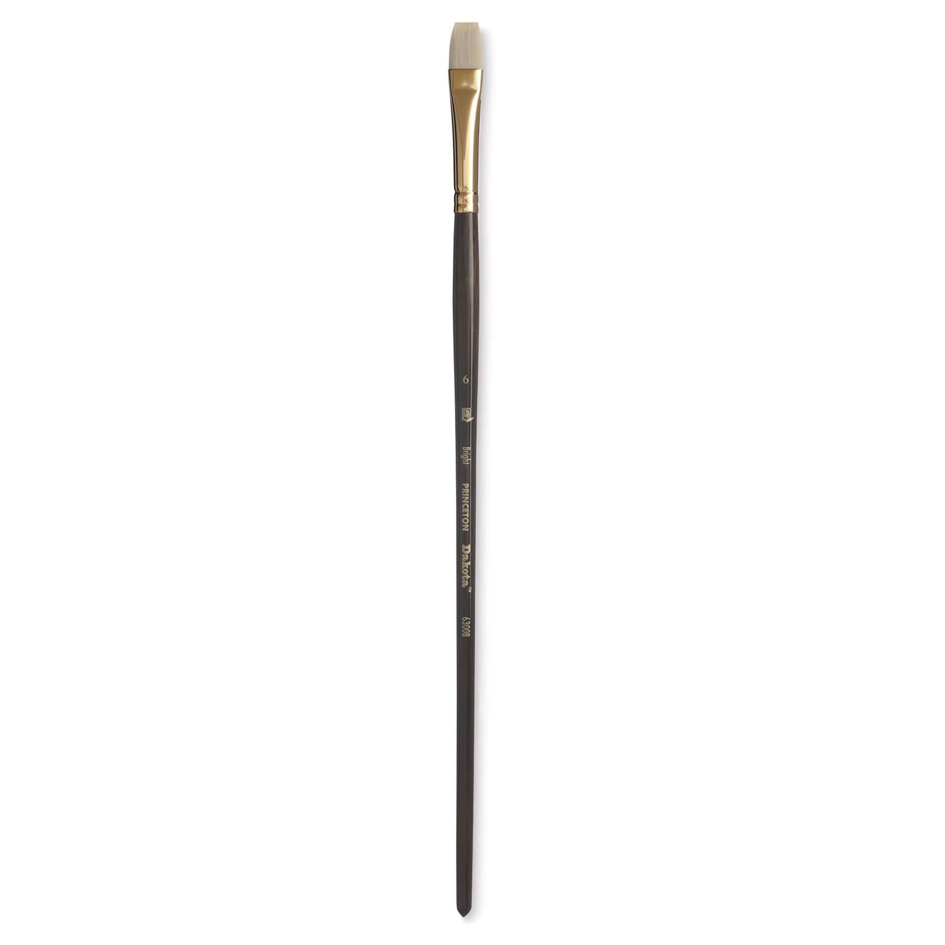 Princeton Series 6300 Dakota Synthetic Bristle Brush - Bright, Long Handle, Size 6