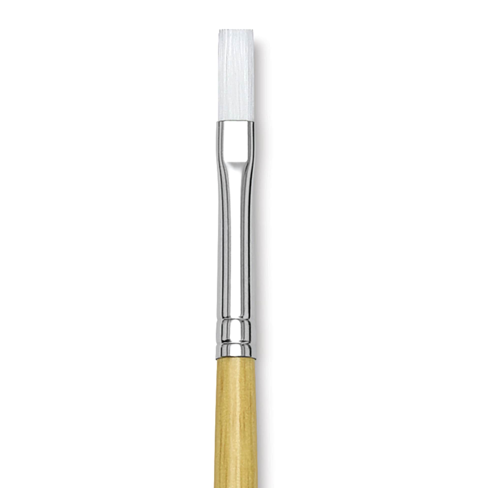 Blick Academic White Synthetic Brush - Flat, Size 8, close-up