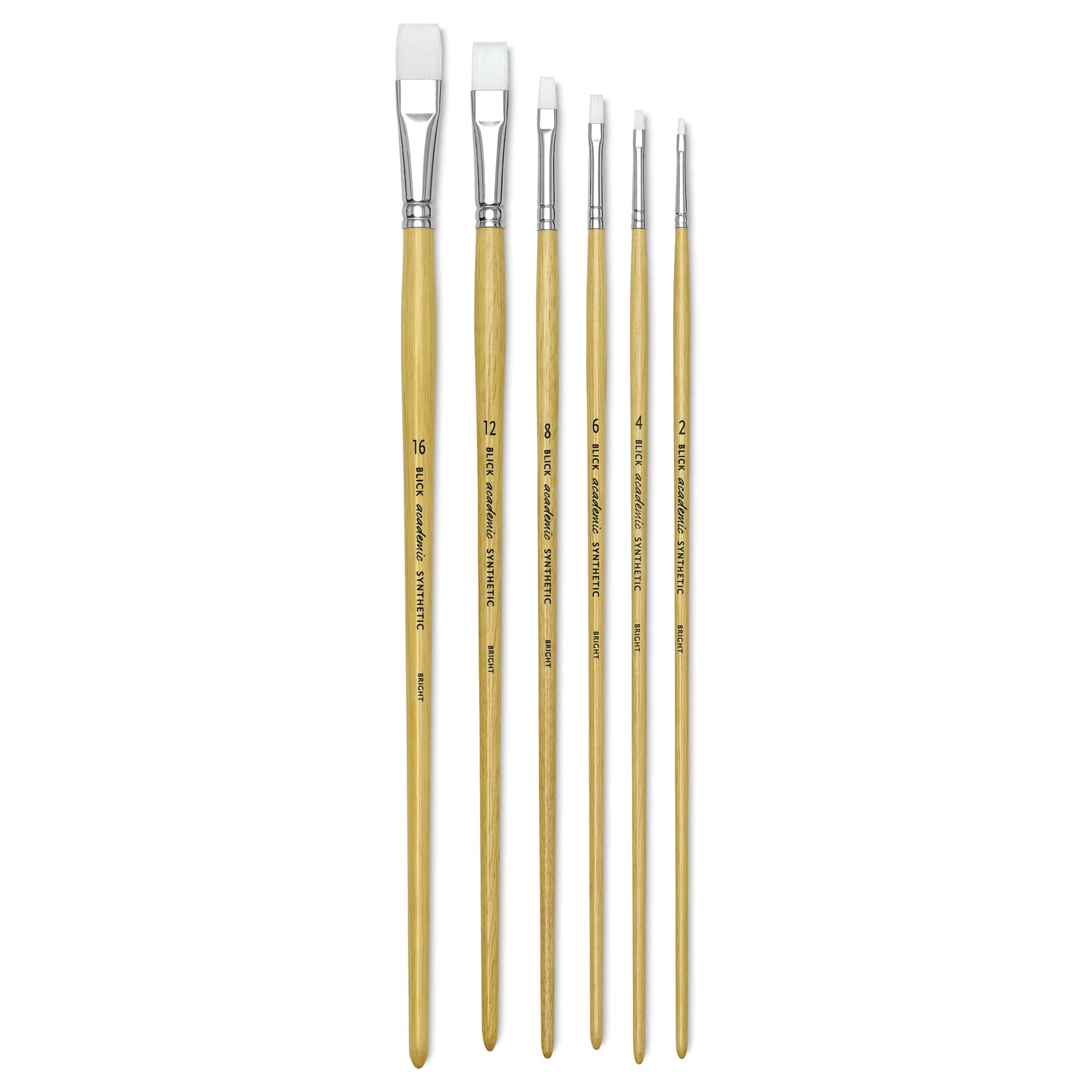 Blick Academic White Synthetic Brush Set - Bright, Set of 6