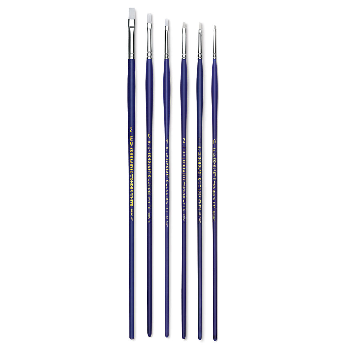 Blick Scholastic Wonder White Brush Set - Bright, Long Handle, Set of 6