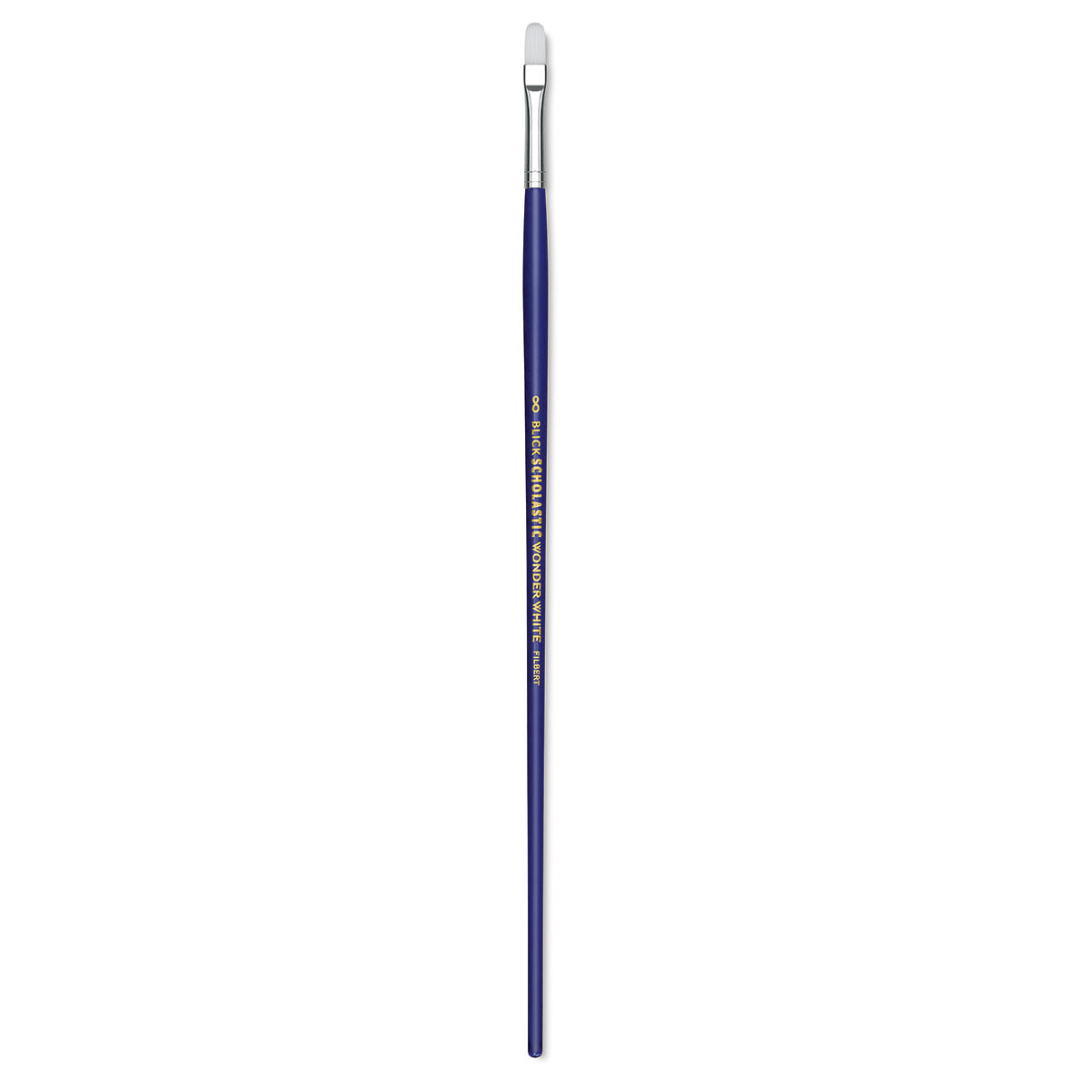 Blick Scholastic Wonder White Brush - Filbert, Long Handle, Size 8