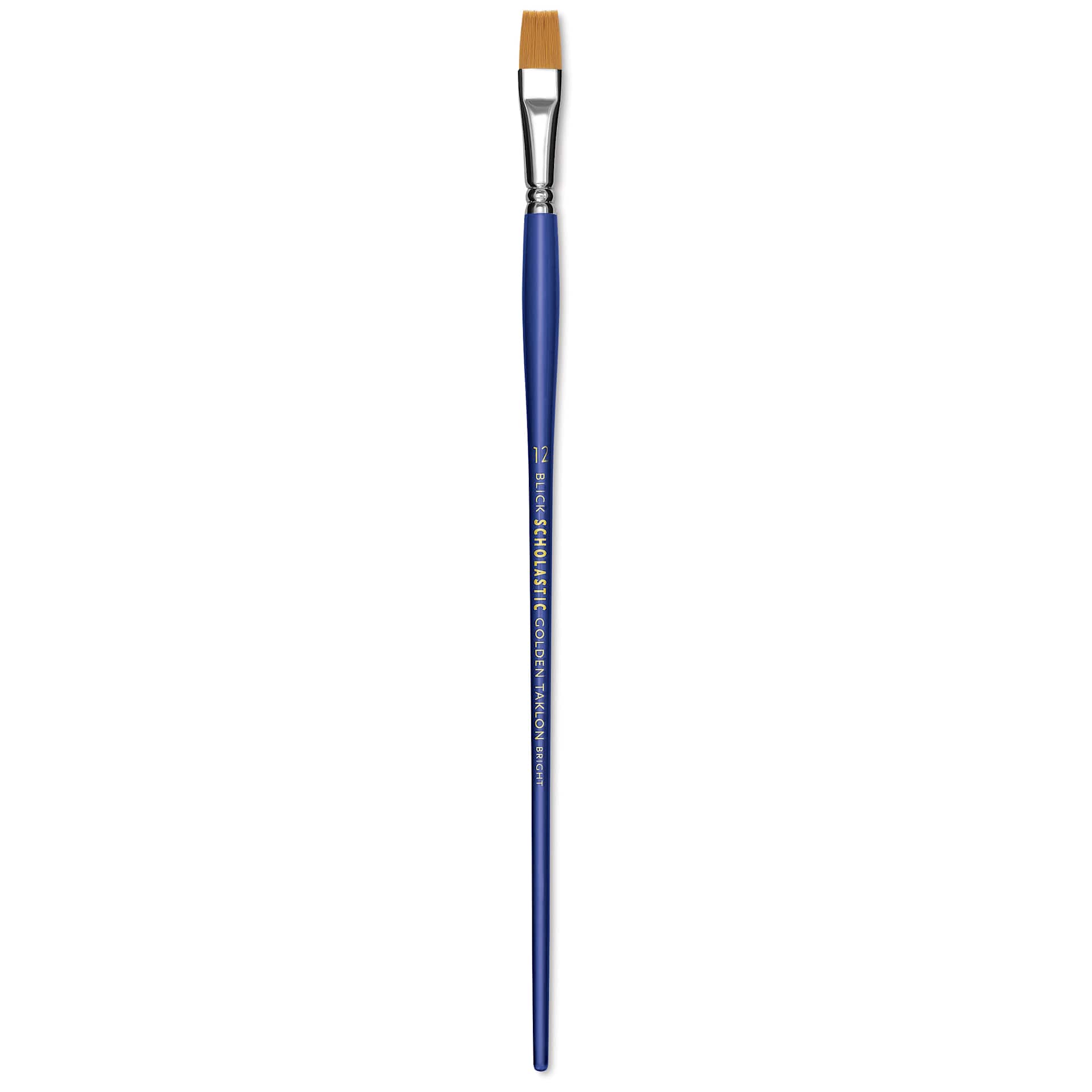 Blick Scholastic Golden Taklon Brush - Bright, Long Handle, Size 12