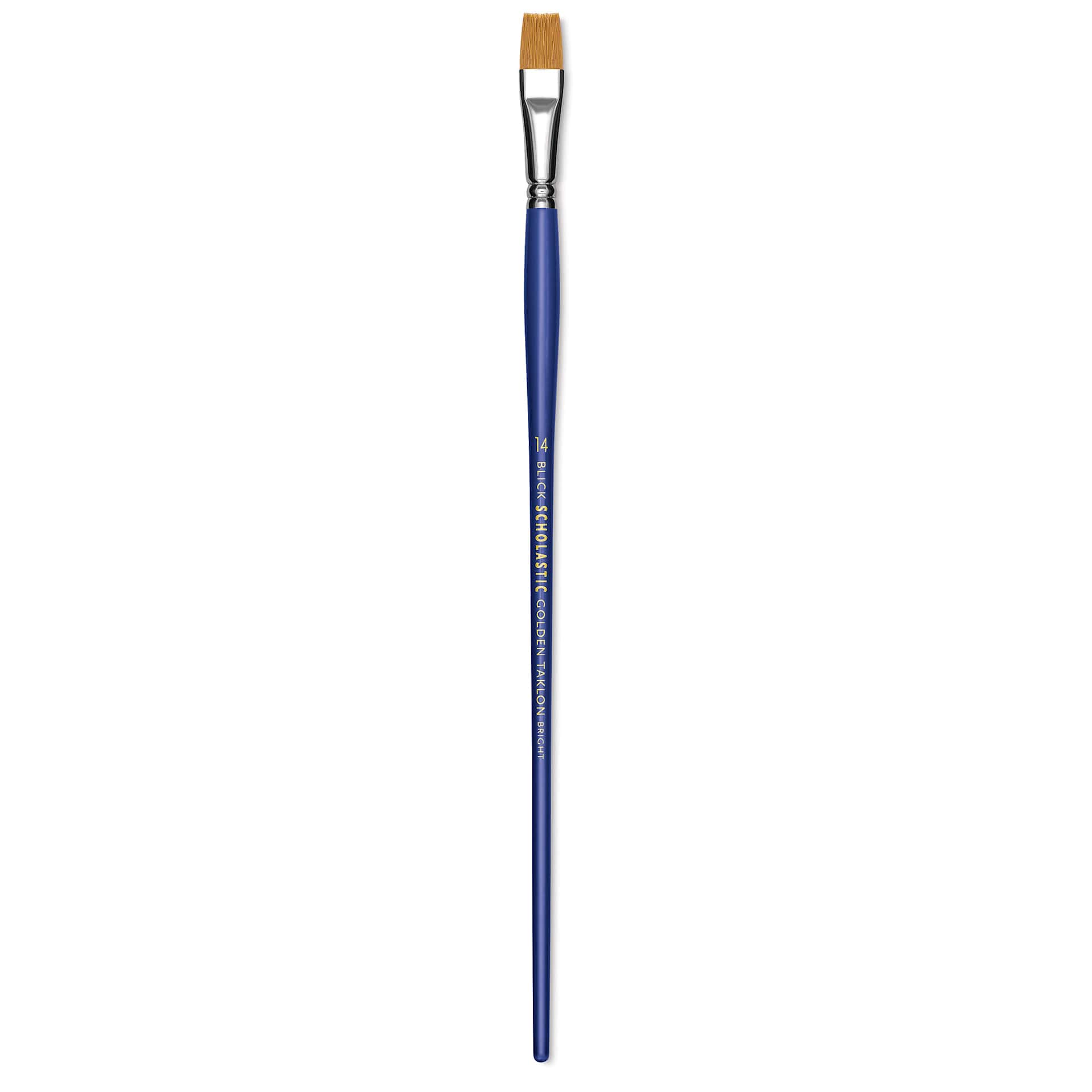 Blick Scholastic Golden Taklon Brush - Bright, Long Handle, Size 14