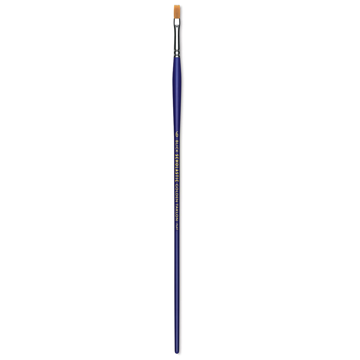 Blick Scholastic Golden Taklon Brush - Flat, Long Handle, Size 6