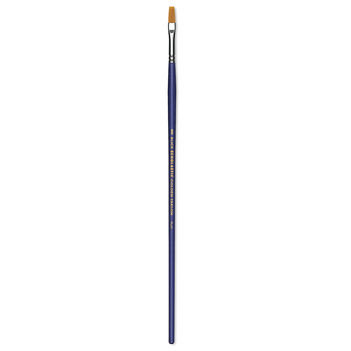 Blick Scholastic Golden Taklon Brush - Flat, Long Handle, Size 8