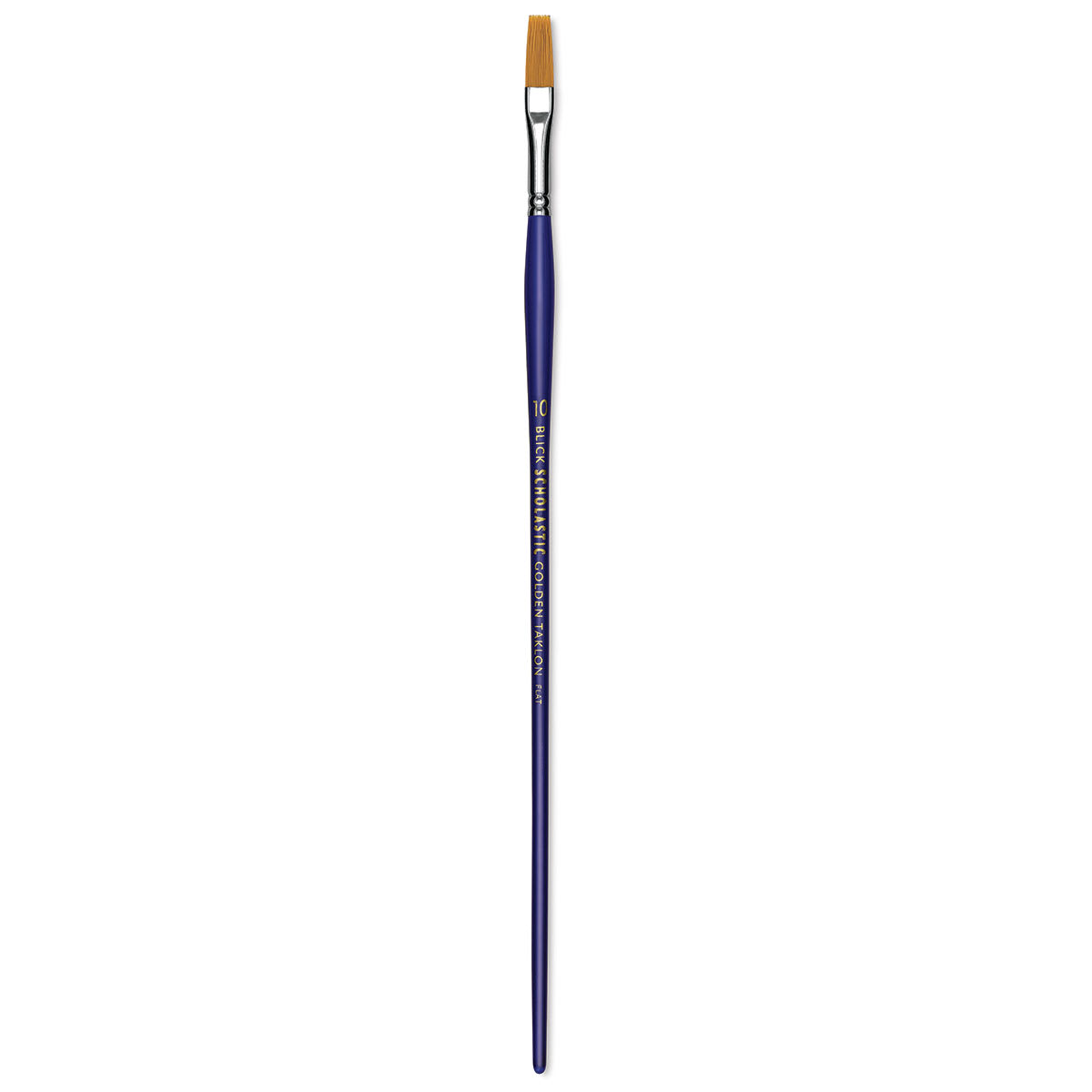 Blick Scholastic Golden Taklon Brush - Flat, Long Handle, Size 10