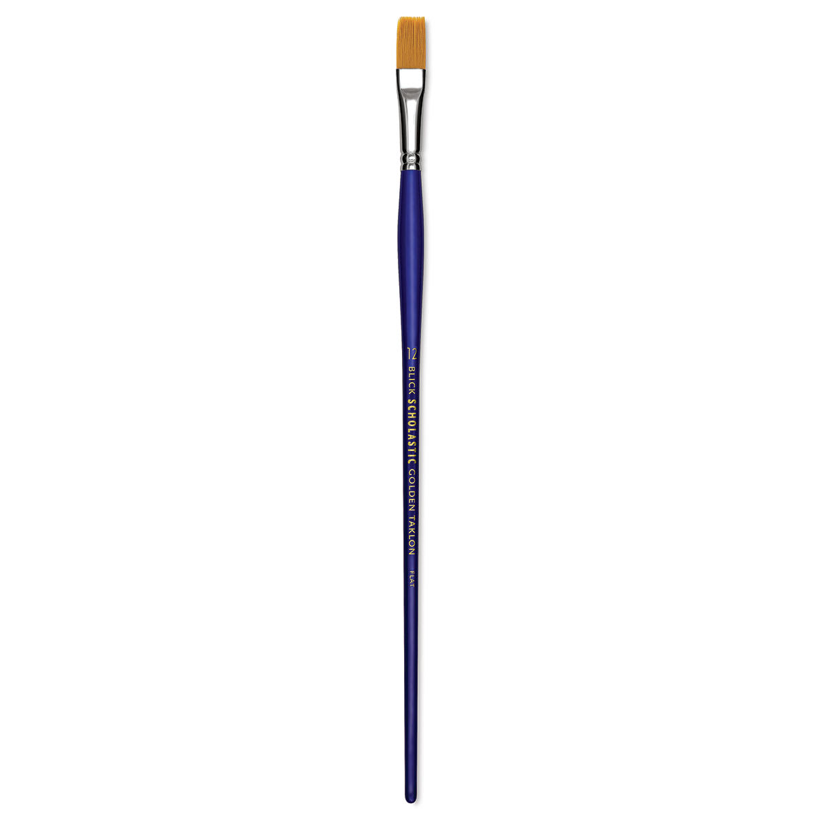 Blick Scholastic Golden Taklon Brush - Flat, Long Handle, Size 12