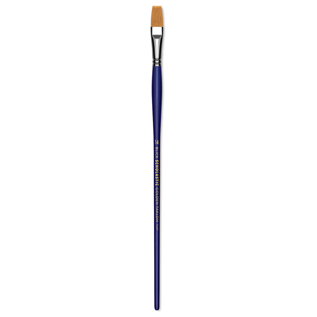 Blick Scholastic Golden Taklon Brush - Flat, Long Handle, Size 14