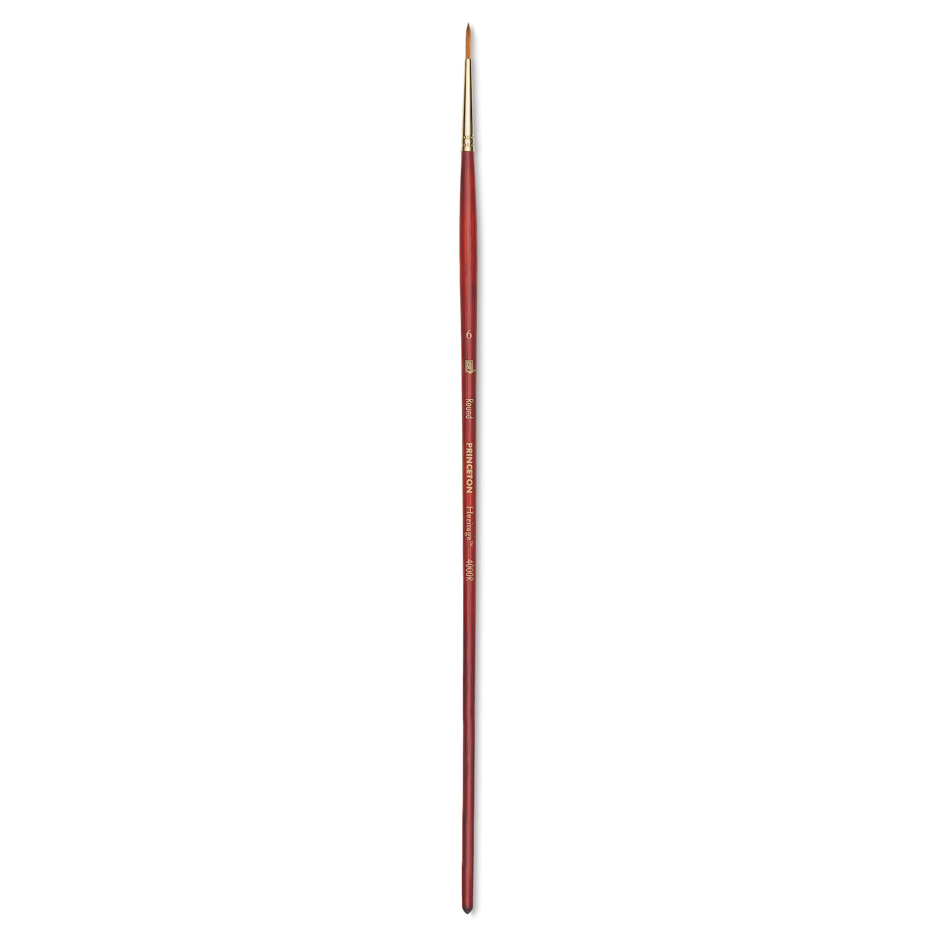 Princeton Synthetic Sable Brush - Round, Long Handle, Size 6