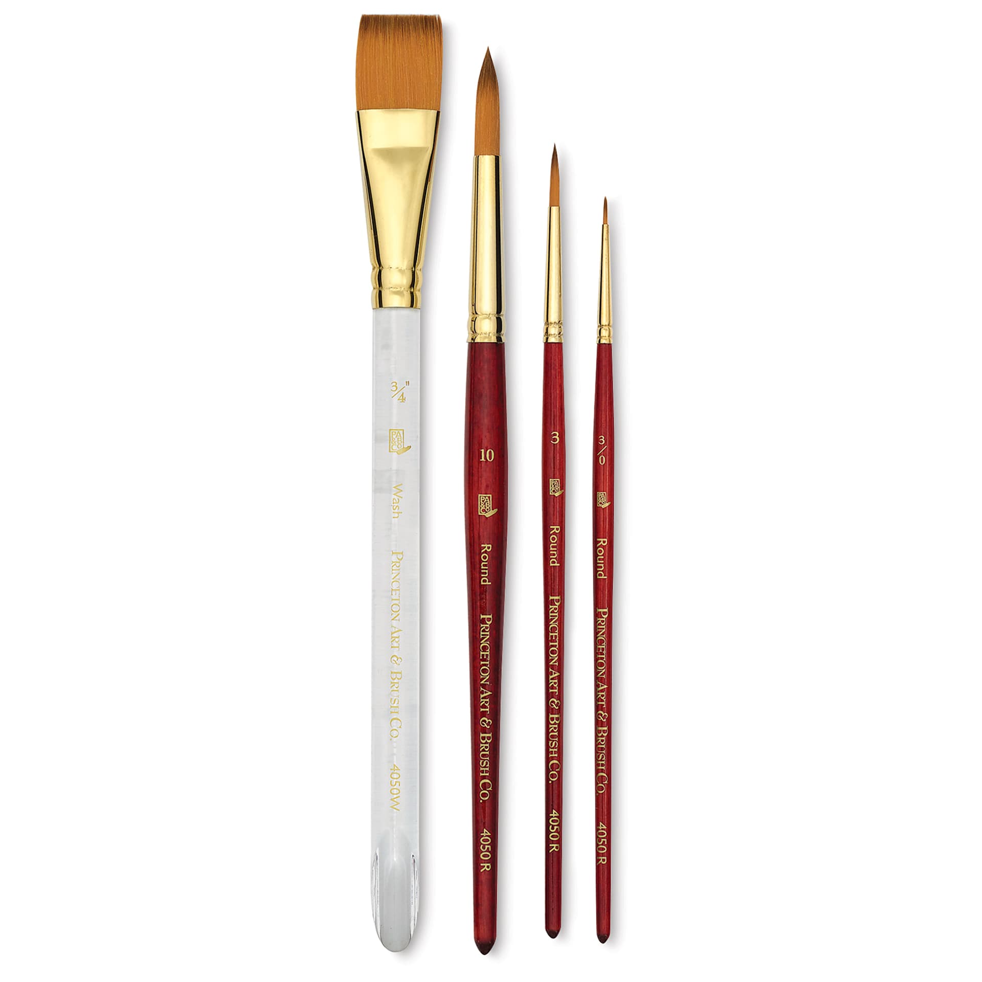 Princeton Pro Series 4050 Heritage Synthetic Sable Brushes - Set of 4