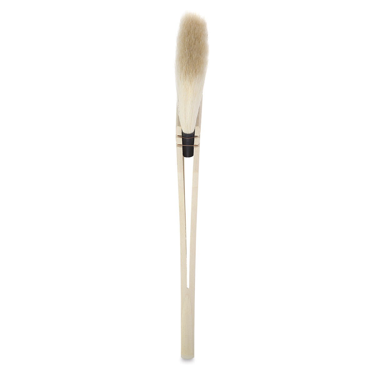 Silver Brush Atelier Hake Brush - Side view of Angle Brush showing thinness of brush
