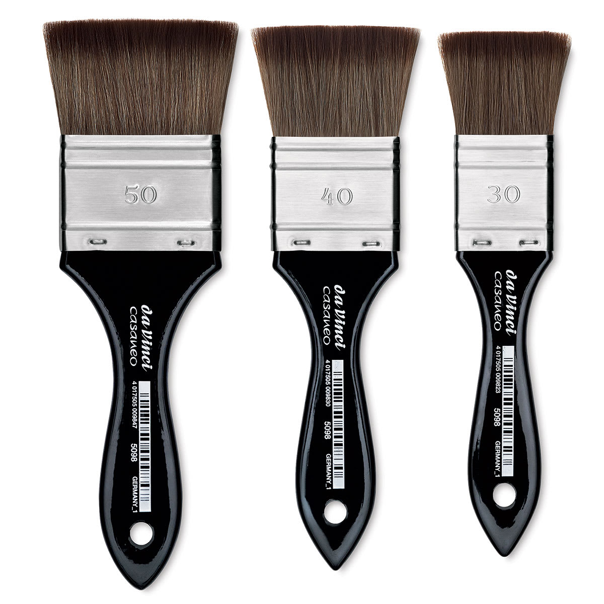Da Vinci Casaneo Synthetic Squirrel Watercolor Brushes - Mottlers shown upright Da Vinci Casaneo Synthetic Squirrel Watercolor Brushes - Mottlers shown upright