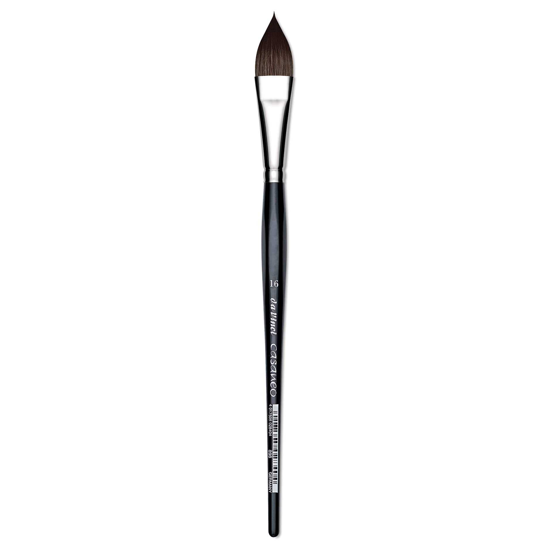 Da Vinci Casaneo Synthetic Squirrel Watercolor Brush - Pointed Oval Wash, Size 16, Short Handle, Synthetic