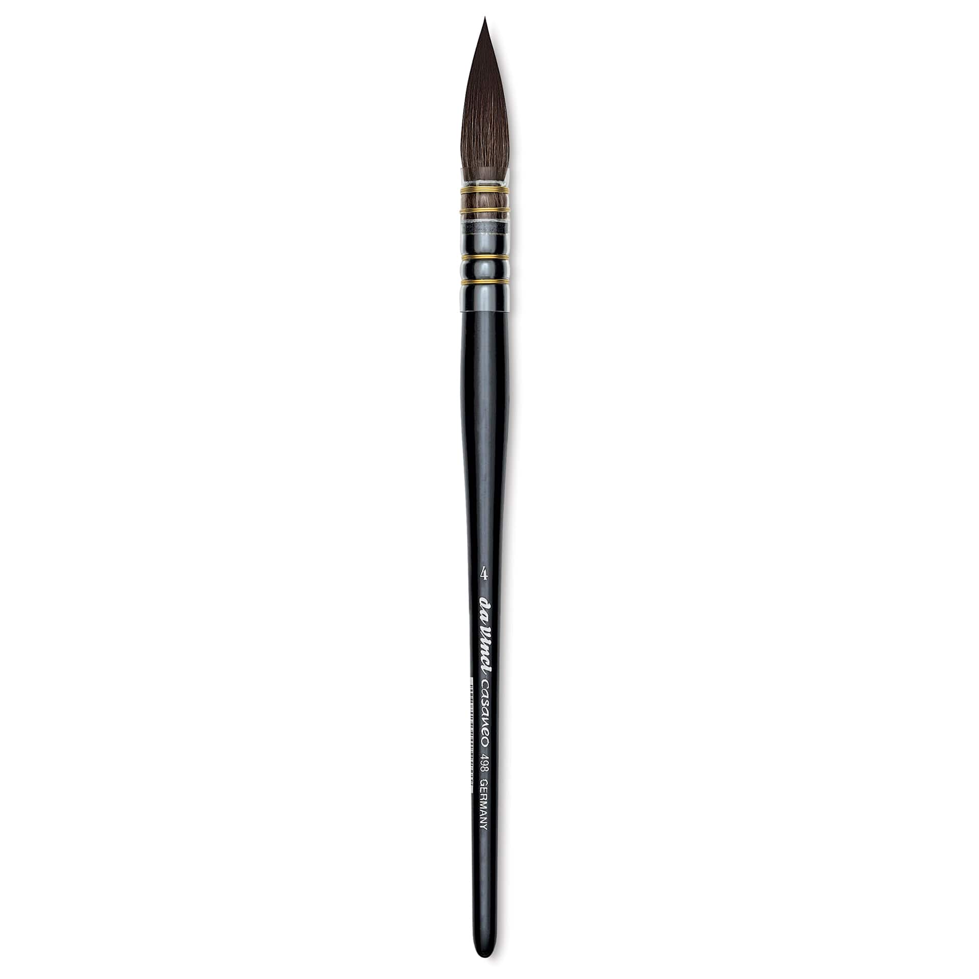 Da Vinci Casaneo Synthetic Squirrel Watercolor Brush - Quill Round Wash, Size 4, Short Handle, Synthetic