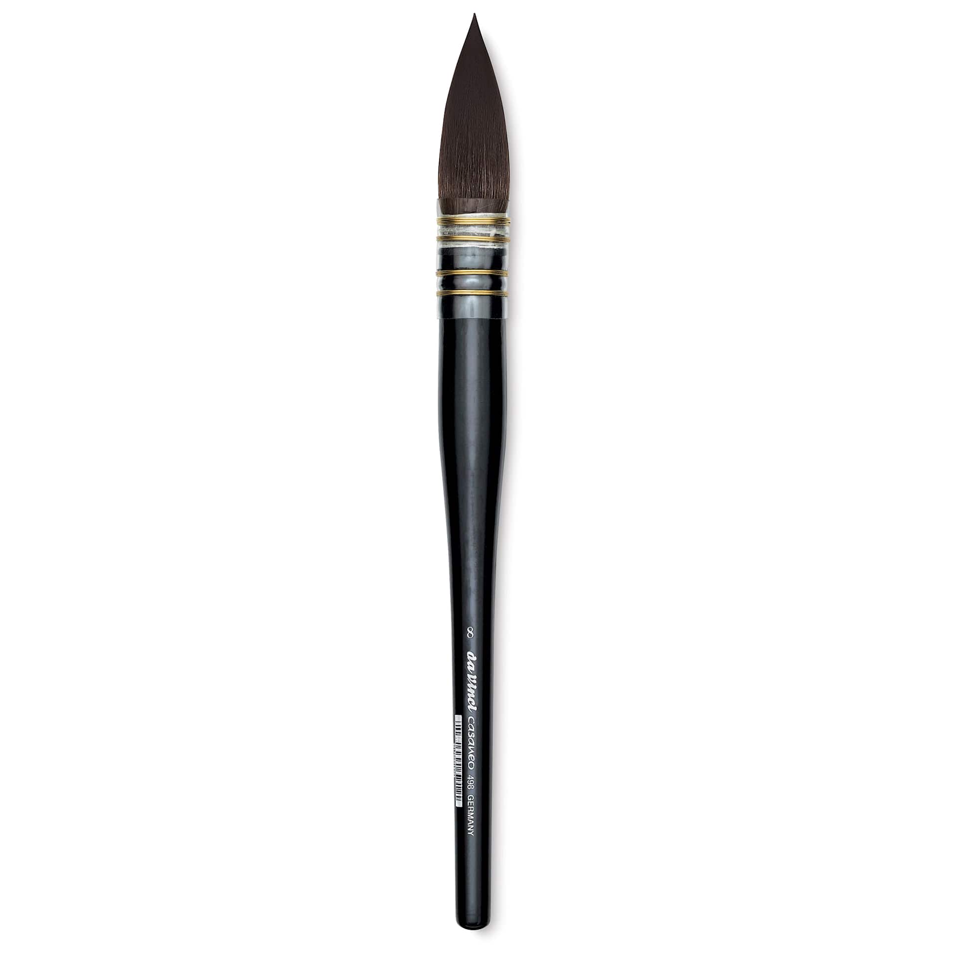 Da Vinci Casaneo Synthetic Squirrel Watercolor Brush - Quill Round Wash, Size 8, Short Handle, Synthetic