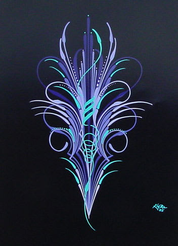 Kafka Design Pinstriping Brushes - Finished artwork using Pinstriping brushes shown