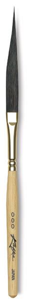 Kafka Design Longliner Brushes - Size 3/0 brush shown upright