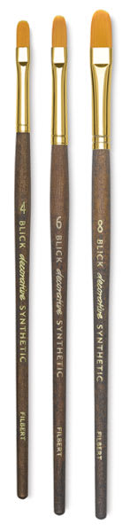 Blick Studio Decorative Brushes - Set of 3 Filbert brushes upright