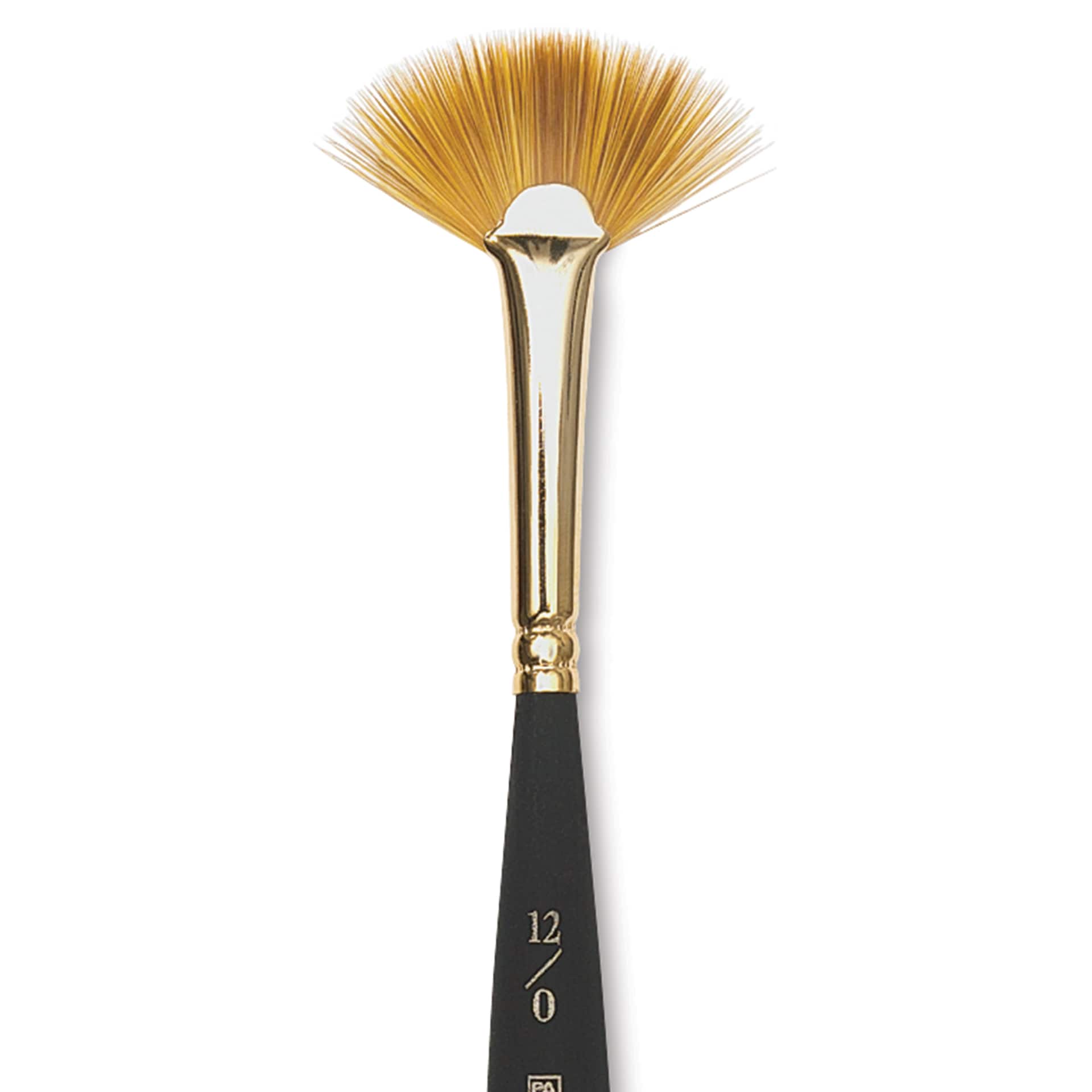 Princeton Mini Brush - Fan, Mini Handle, Size 12/0, close-up Princeton Mini Brush - Fan, Mini Handle, Size 12/0, close-up