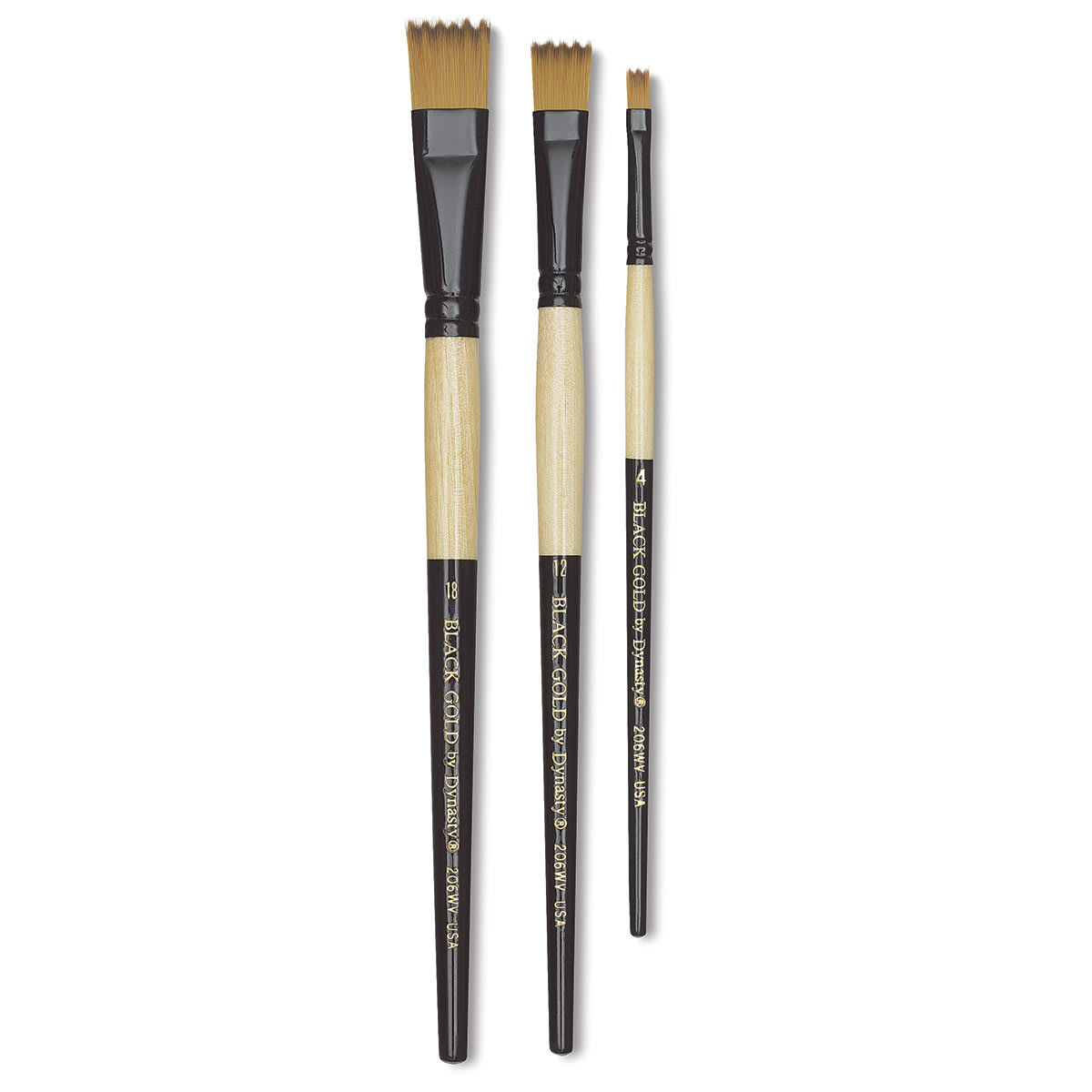 Dynasty Black Gold Synthetic Brush - Wave, Short Handle