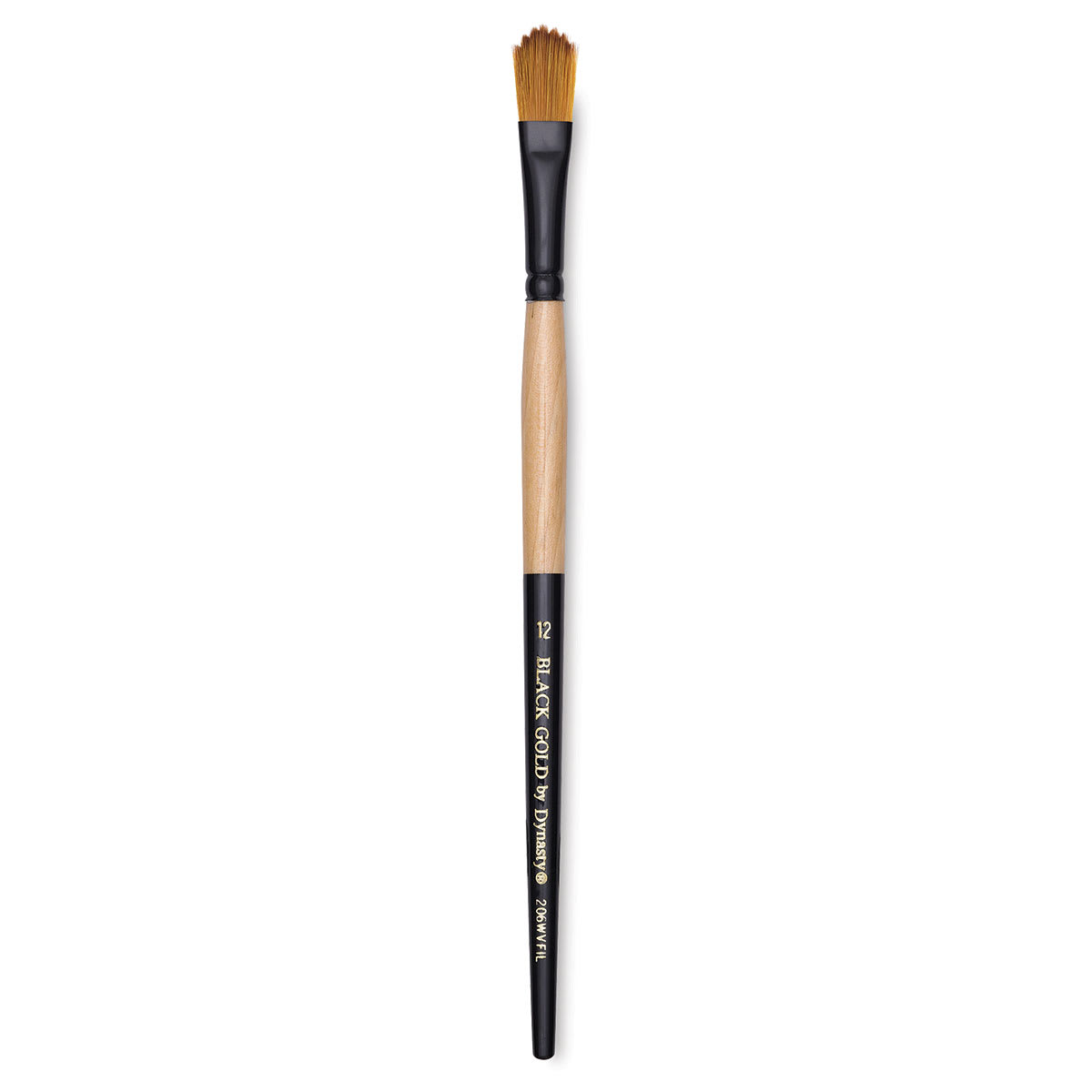 Dynasty Black Gold Brush - Wave Filbert, Short Handle, Size 12