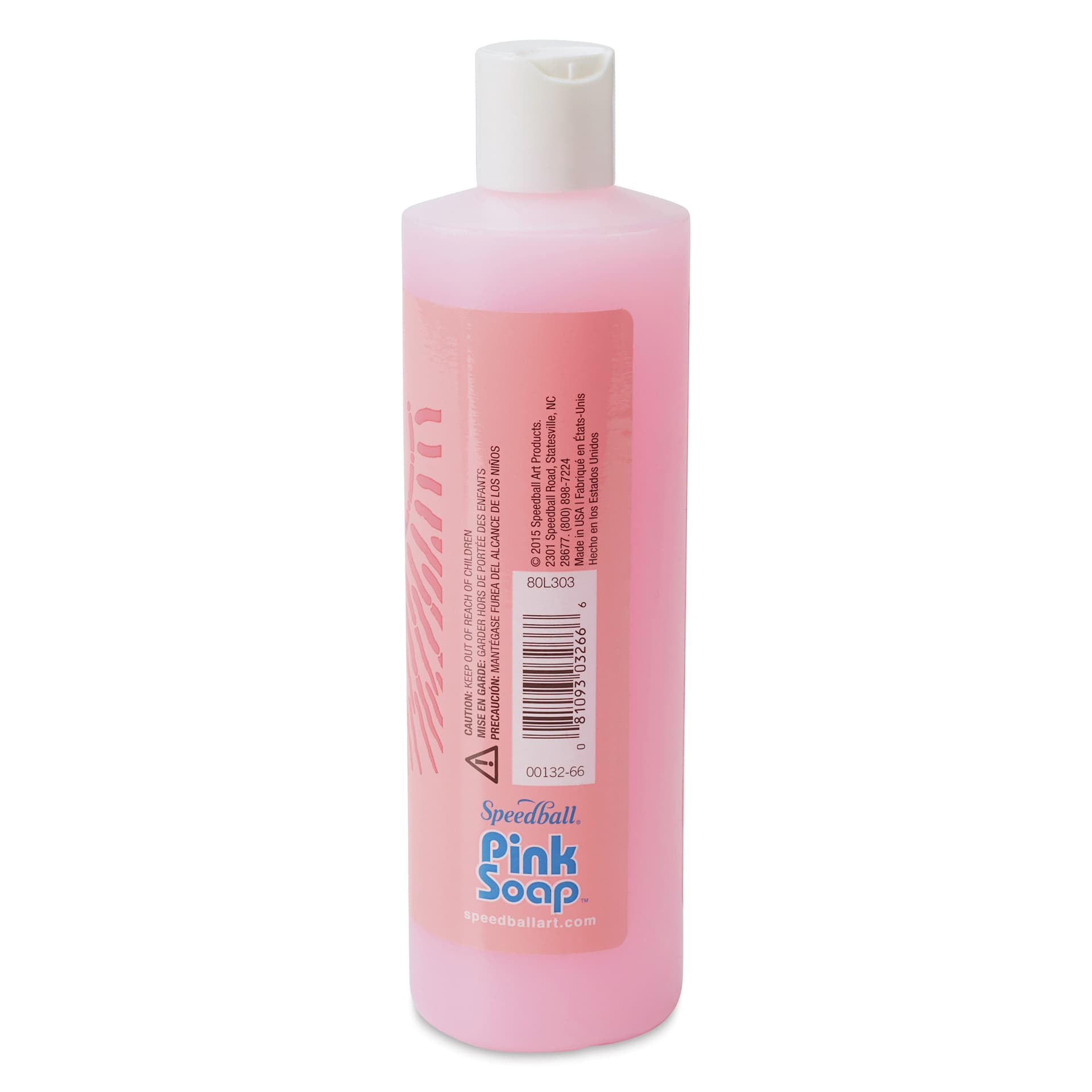 Pink Soap Artist Brush Cleaner - 12 oz, side of bottle