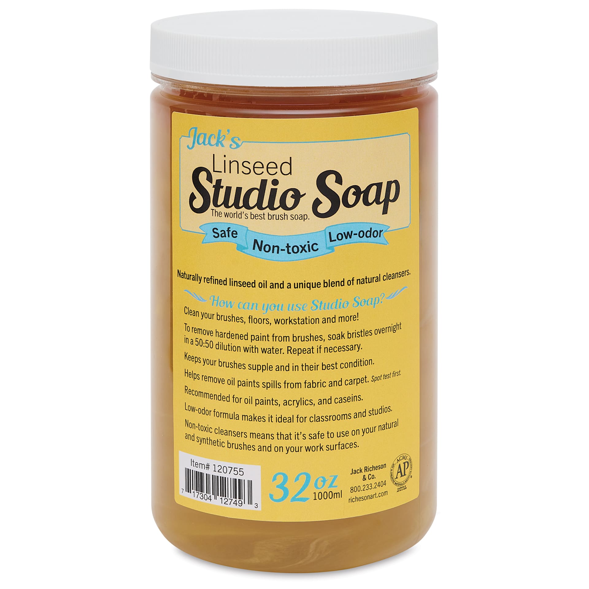 Richeson Jack's Linseed Studio Soap - 32 oz jar