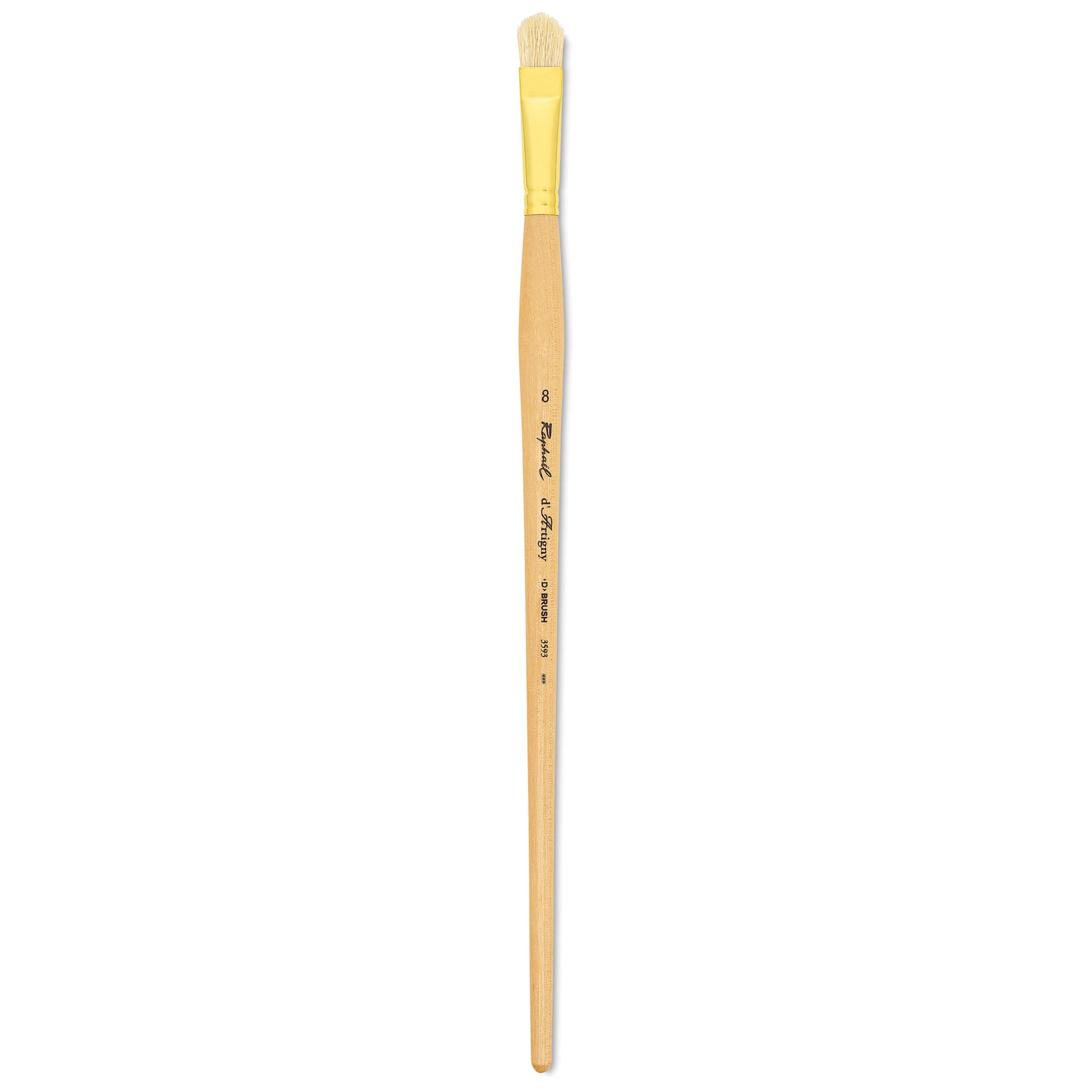Raphaël D'Artigny Interlocked White Bristle Brush - D-Brush, Long Handle, Size 8 full length