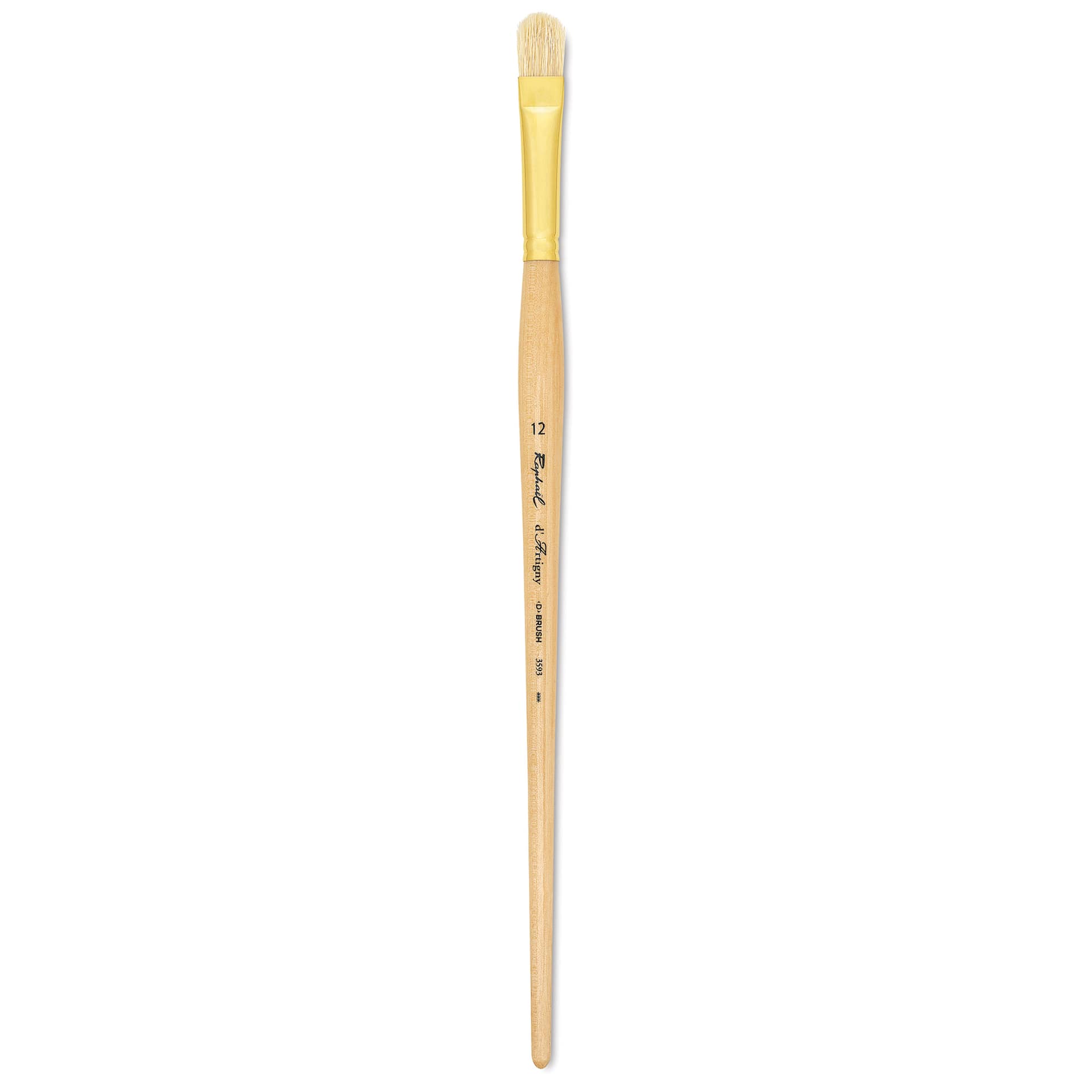 Raphaël D'Artigny Interlocked White Bristle Brush - D-Brush, Long Handle, Size 12 full length
