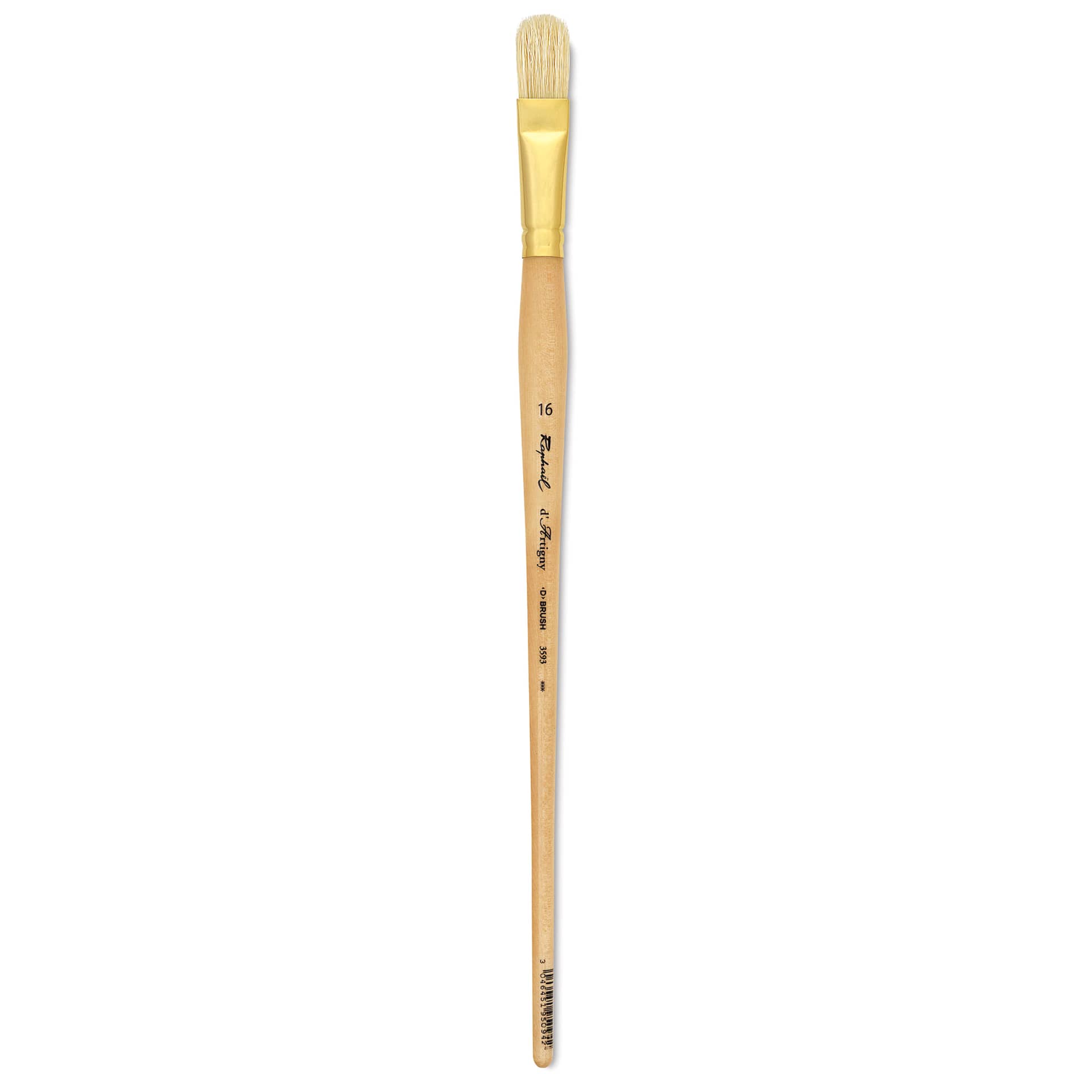 Raphaël D'Artigny Interlocked White Bristle Brush - D-Brush, Long Handle, Size 16 full length