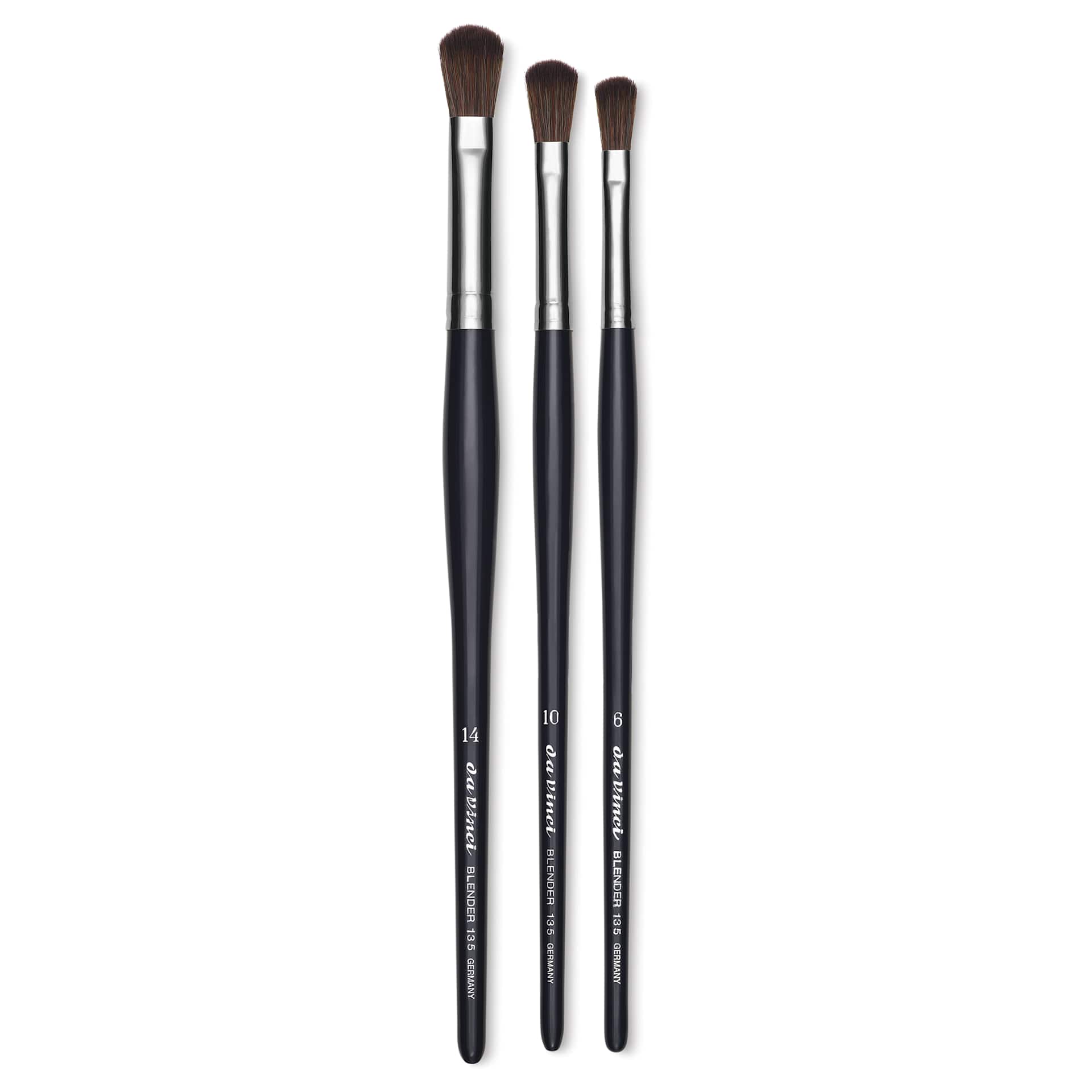 Da Vinci Blender Synthetic Oval Brushes, laid out