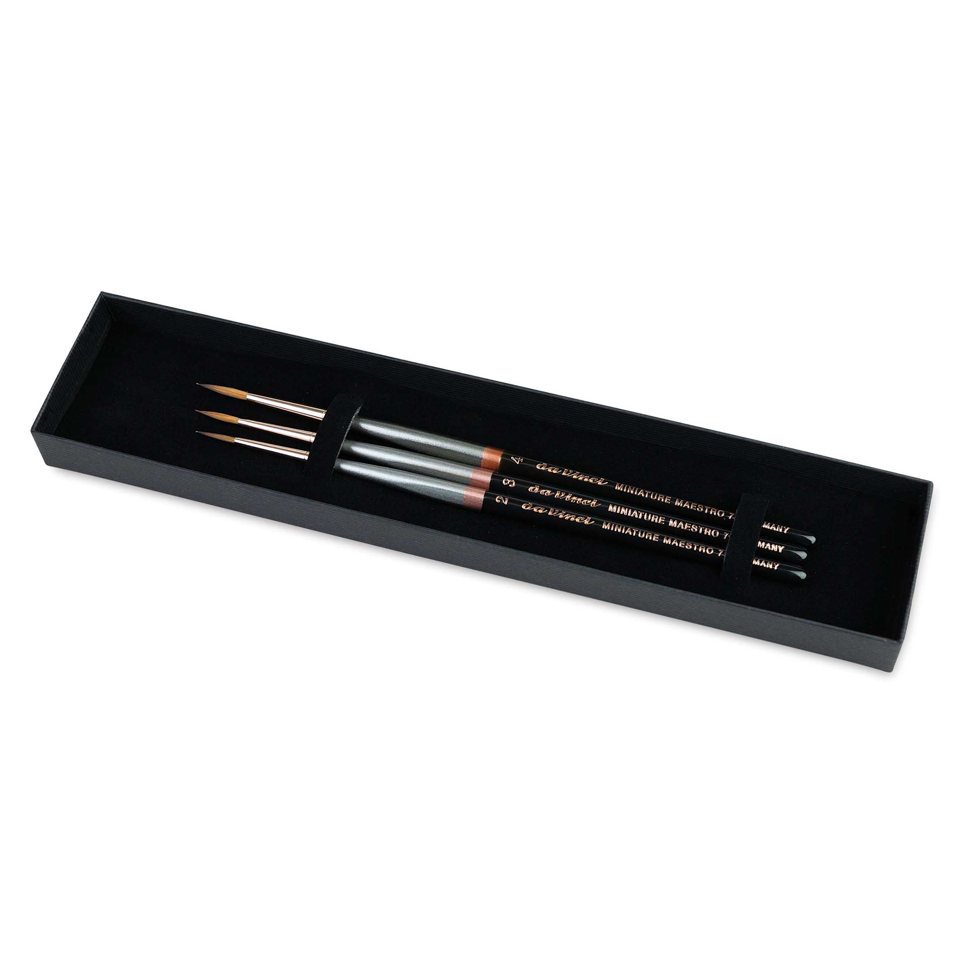 Da Vinci Maestro Kolinsky Miniature Brushes - Box Set of 3, Rounds, Series 70