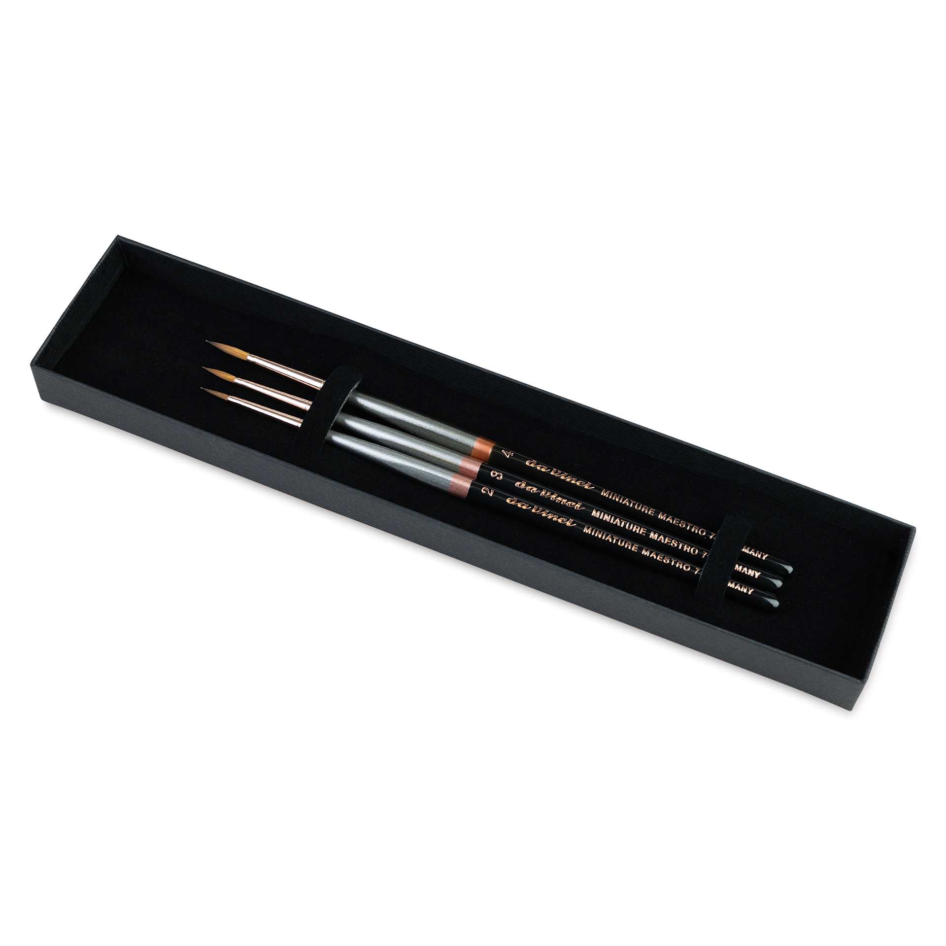 Da Vinci Maestro Kolinsky Miniature Brushes - Box Set of 3, Rounds, Series 76