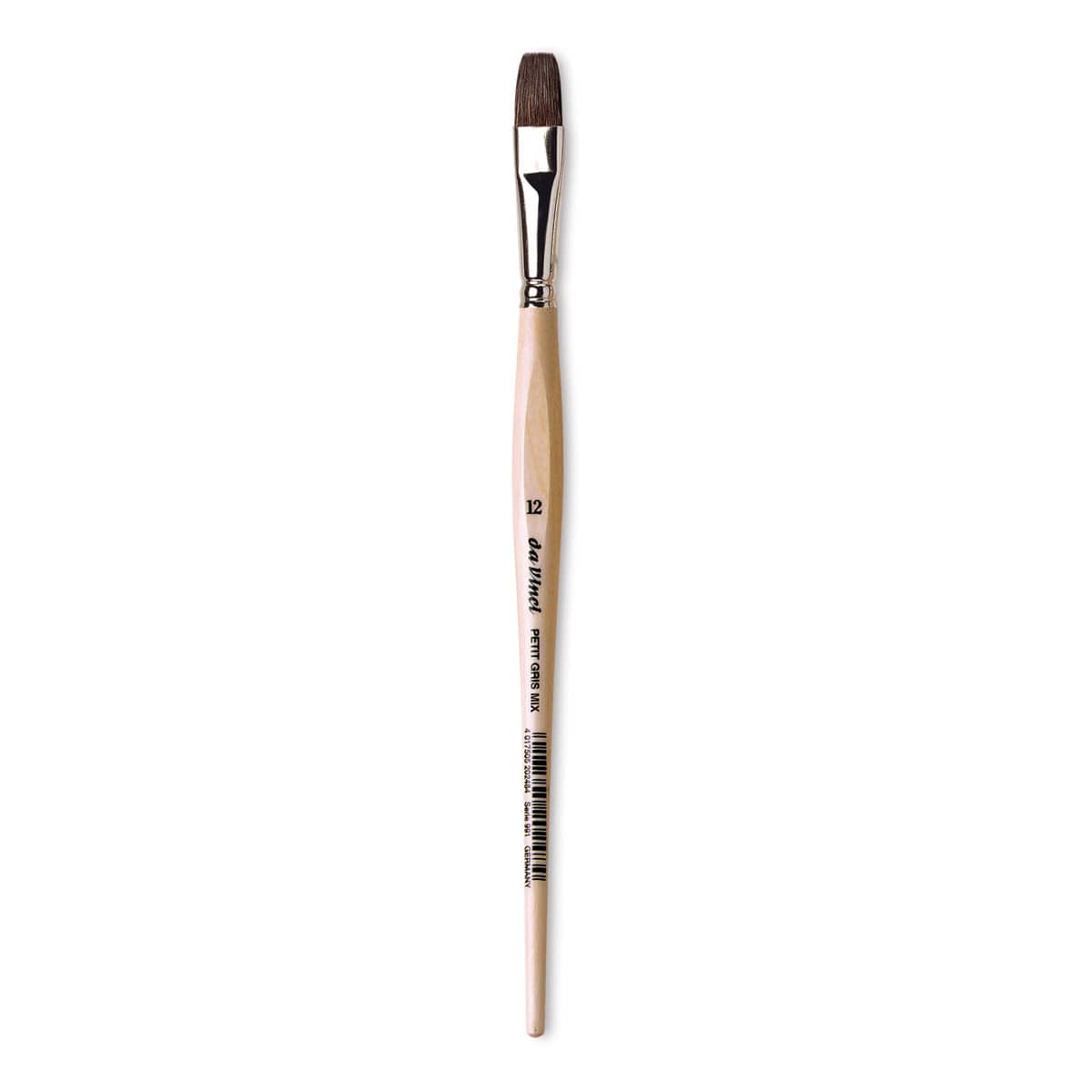 Da Vinci Petit Gris Pur Blue Squirrel Brush - Flat Wash, Short Handle, Size 12