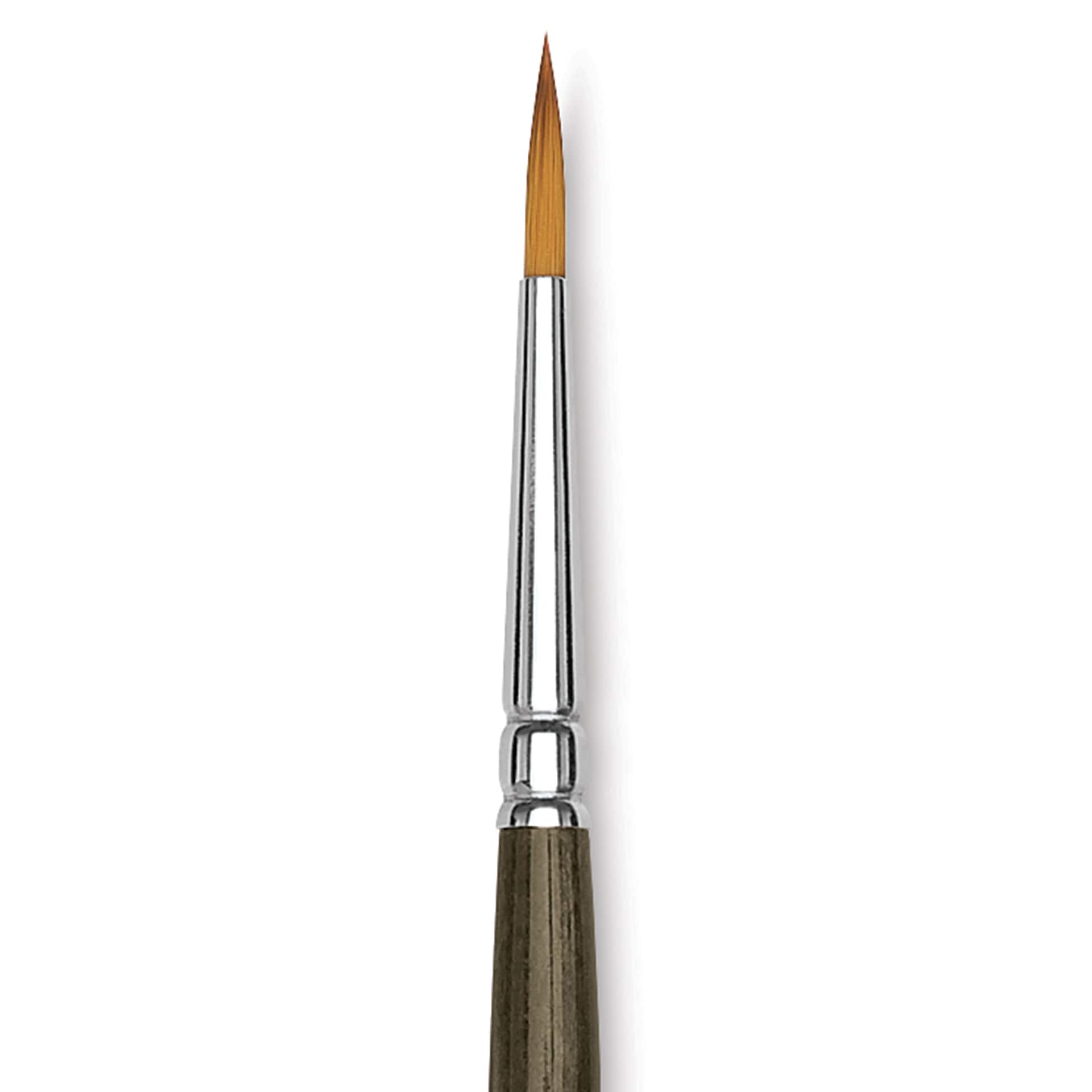 Blick Studio Short Handle Synthetic Brush - Round, Black Handle, Size 2, close up
