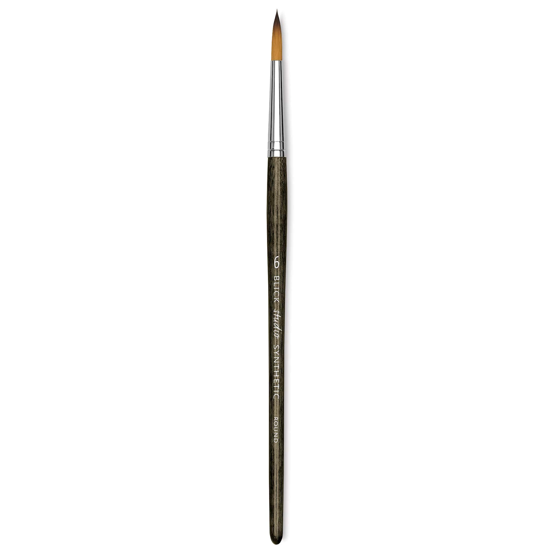 Blick Studio Short Handle Synthetic Brush - Round, Black Handle, Size 6