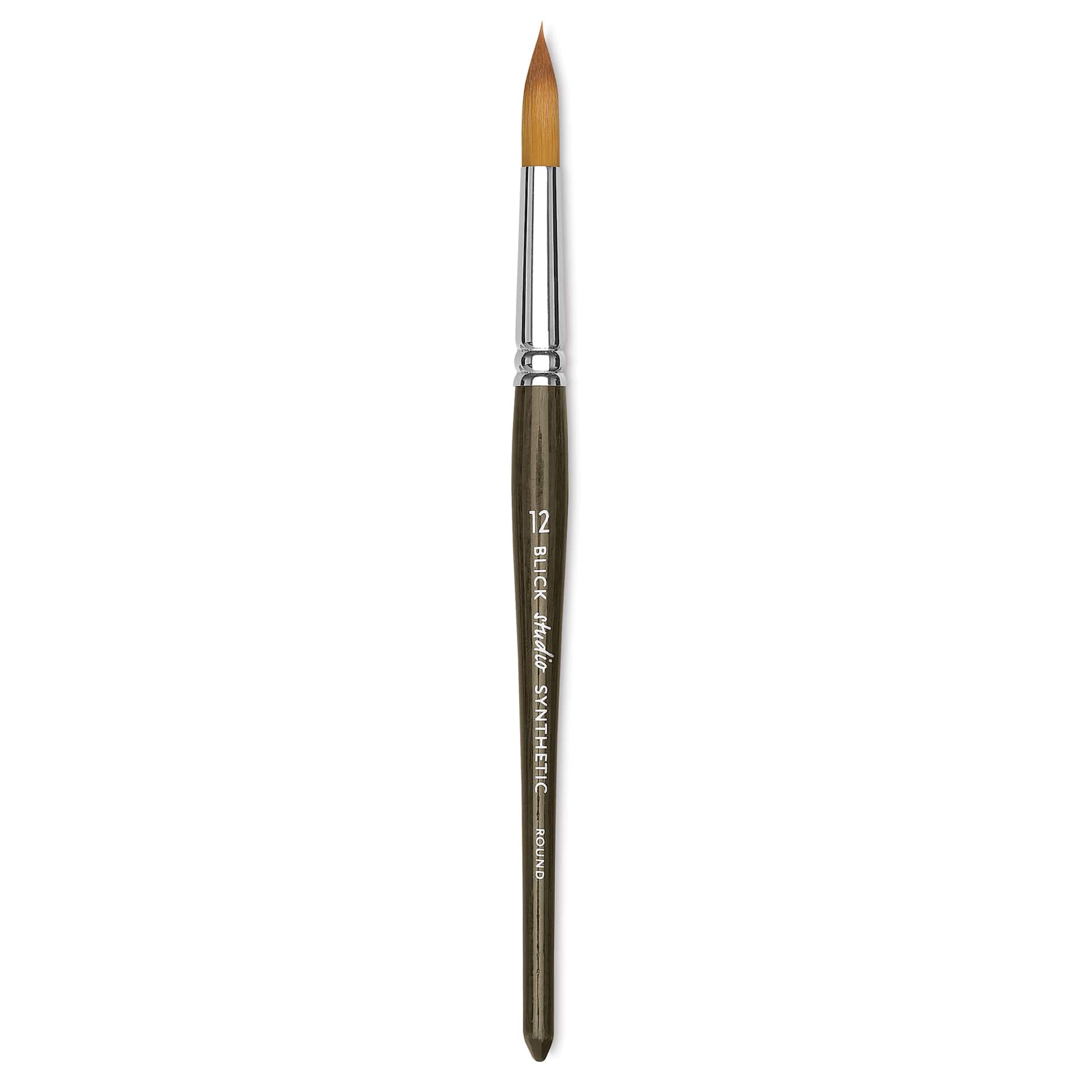 Blick Studio Short Handle Synthetic Brush - Round, Black Handle, Size 12