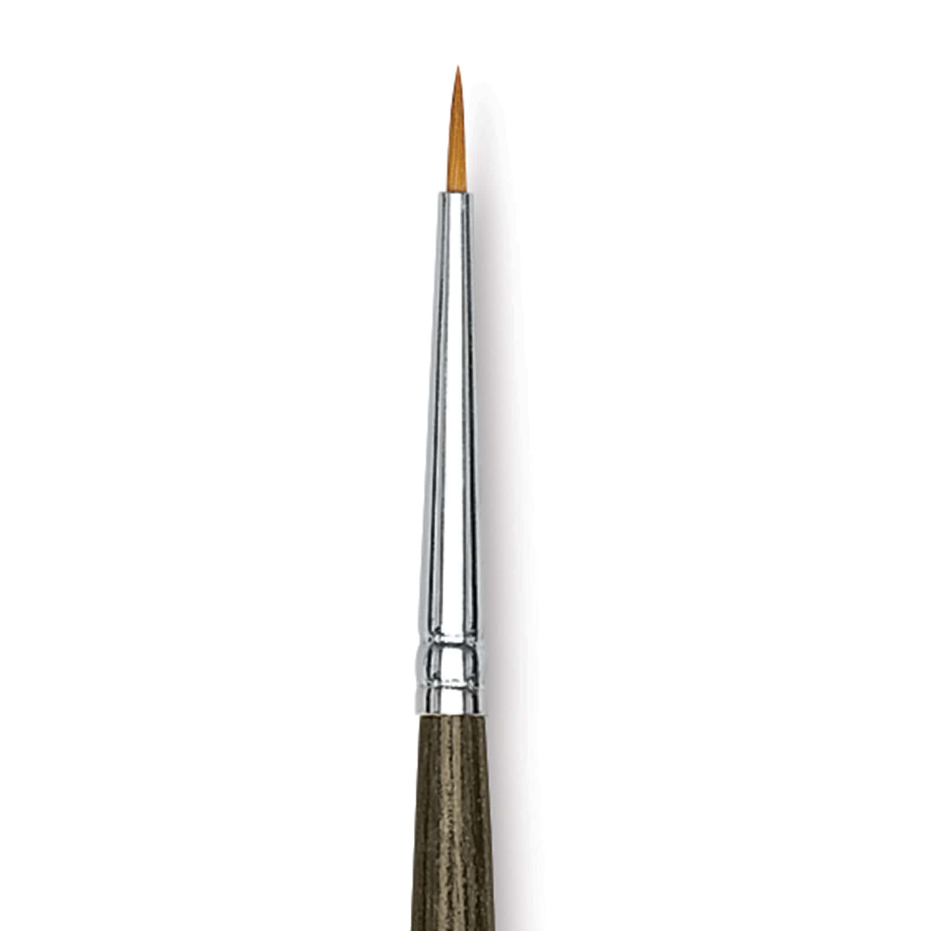 Blick Studio Short Handle Synthetic Brush - Round, Black Handle, 2/0, close up