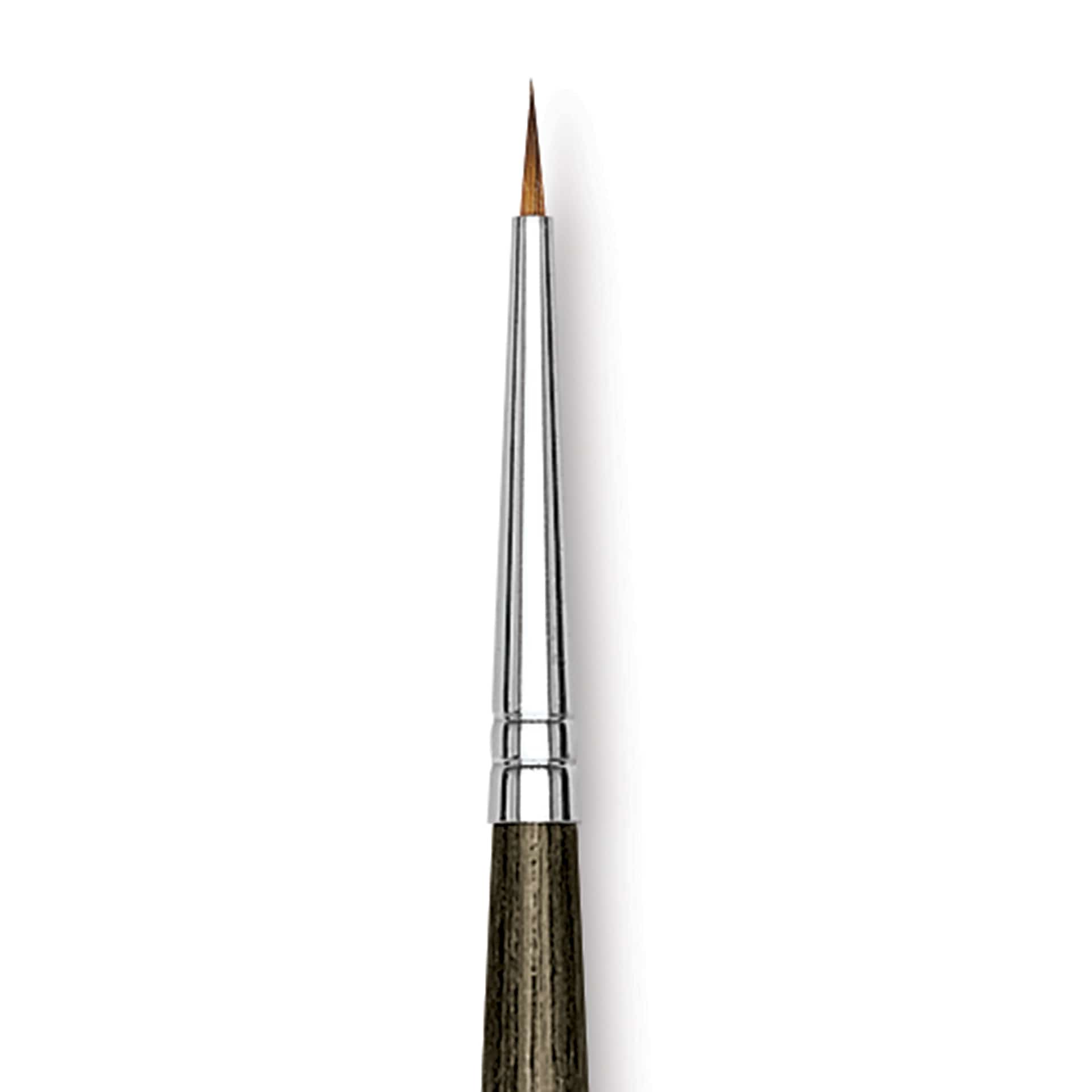 Blick Studio Short Handle Synthetic Brush - Round, Black Handle, 3/0, close up