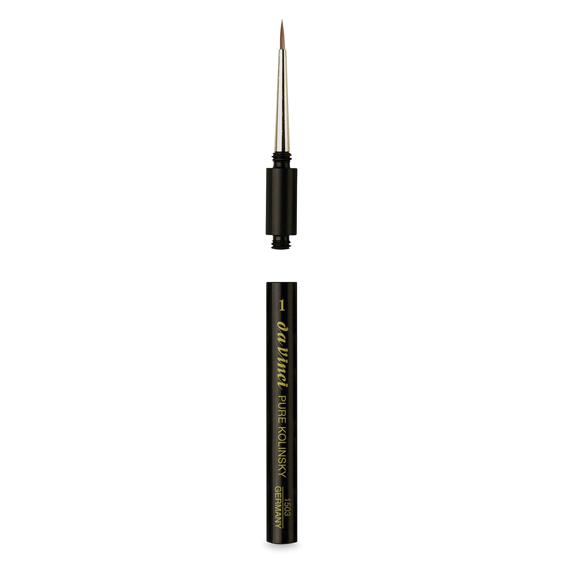 Da Vinci Maestro Kolinsky Brush - Travel Round, Short Handle, Size 1, brush removed from handle