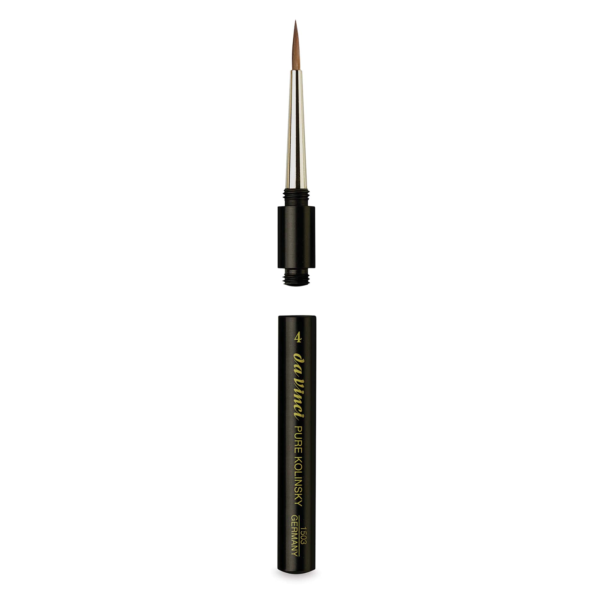 Da Vinci Maestro Kolinsky Brush - Travel Round, Short Handle, Size 4 brush separated from handle