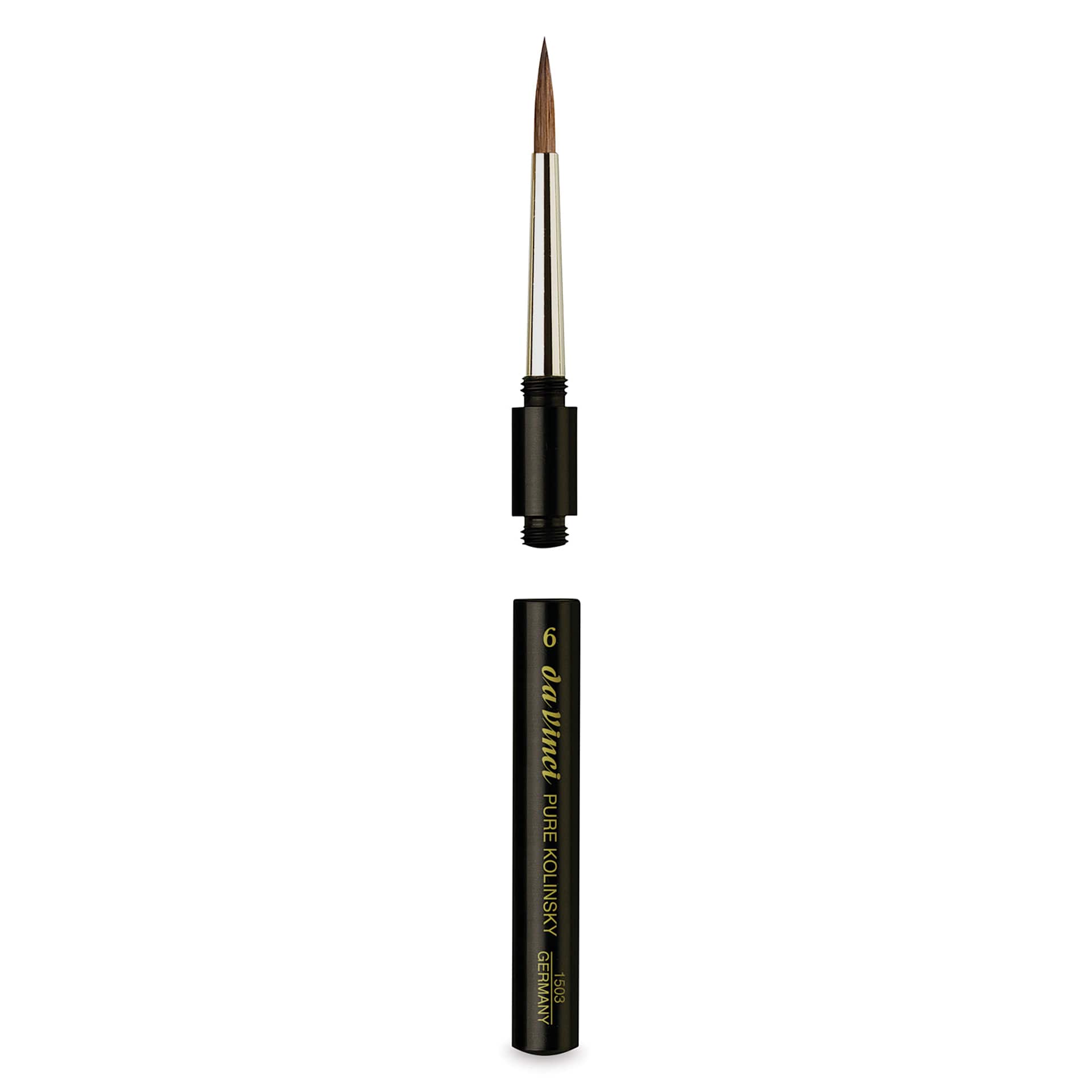 Da Vinci Maestro Kolinsky Brush - Travel Round, Short Handle, Size 6 brush removed from handle